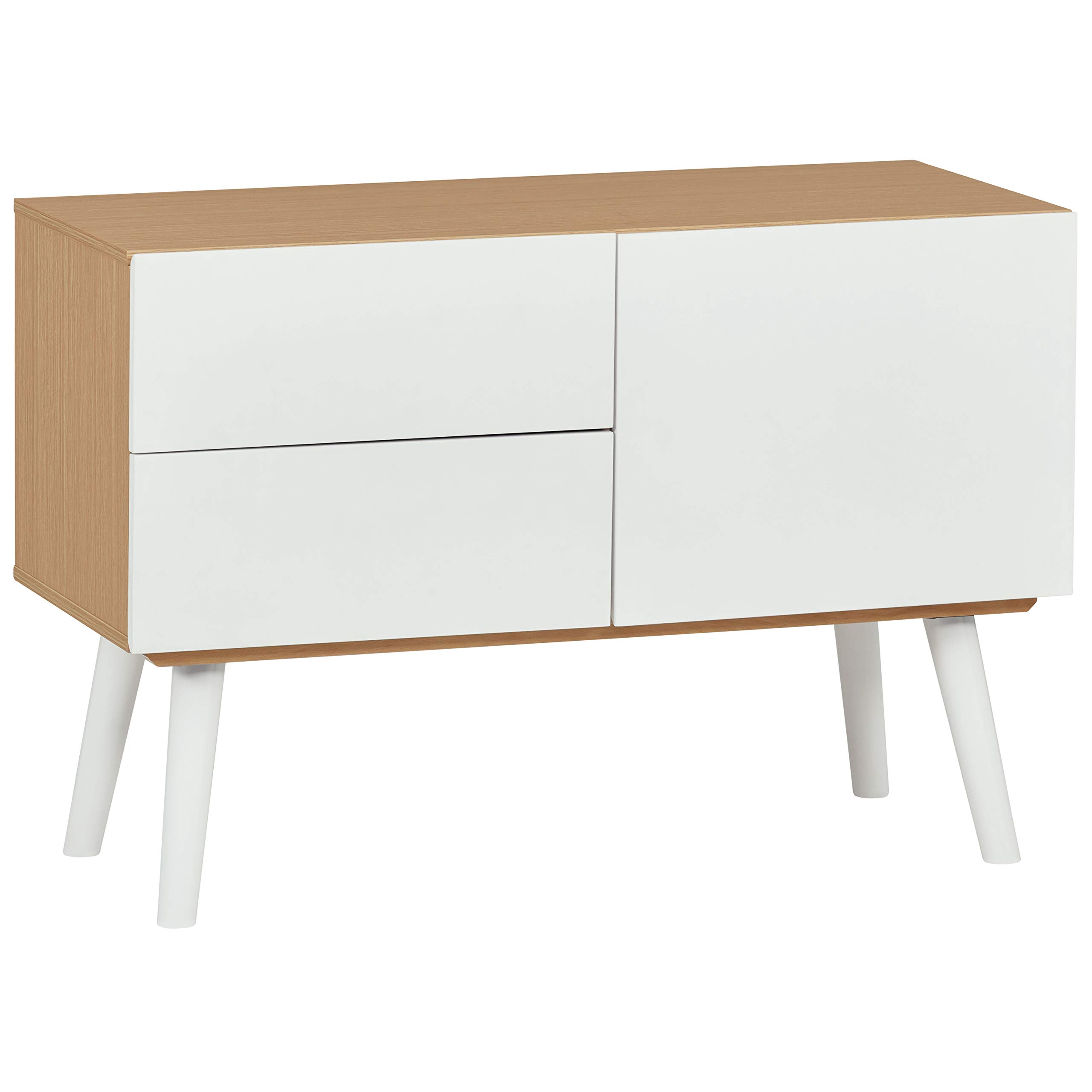 Amazon Brand – Rivet Arbor Mid-Century Media Console with Tapered Legs, 39"W, White