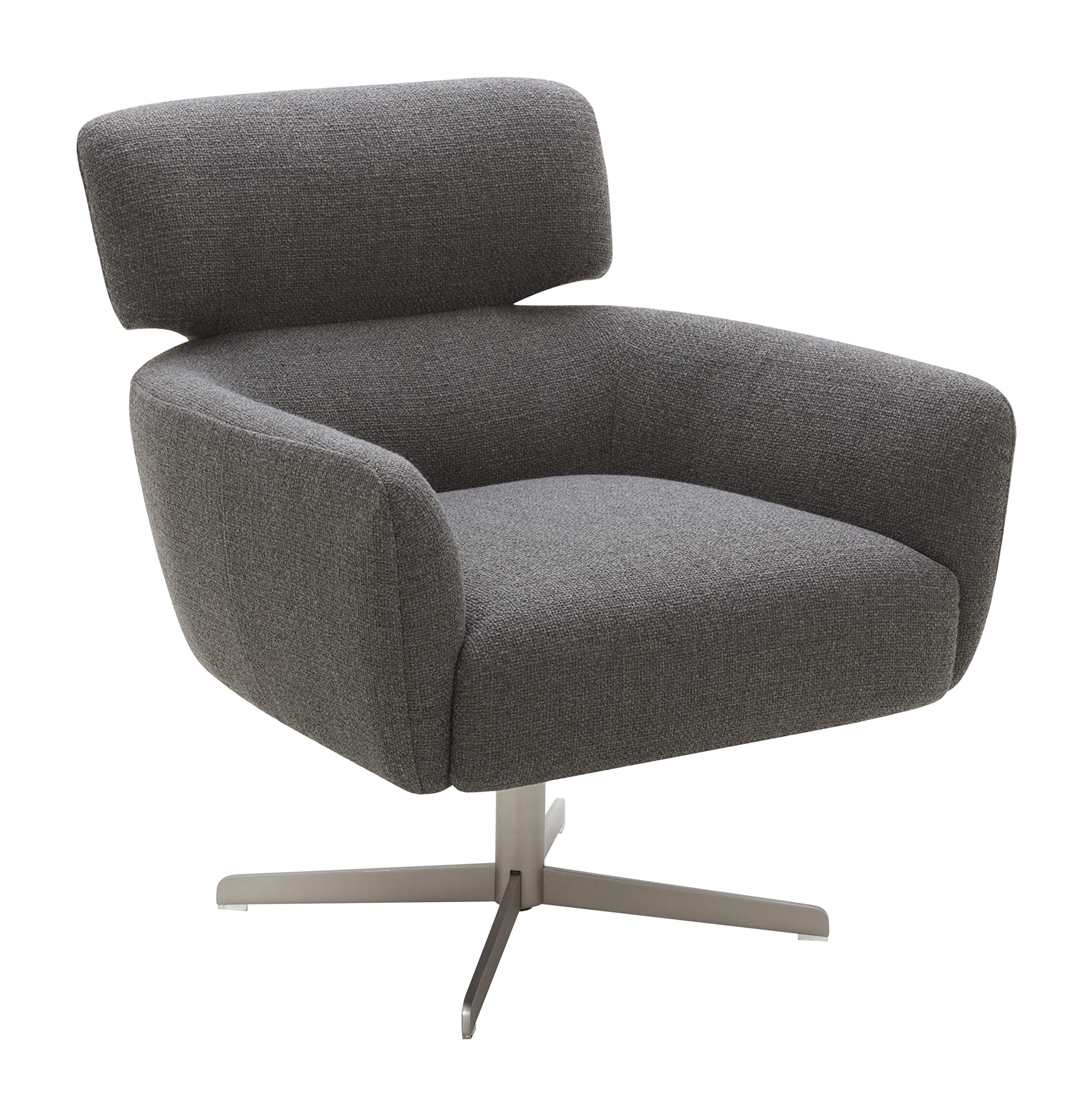 Amazon Brand – Rivet Adrienne Swivel-Base Contemporary Living Room Chair, 29"W, Flannel-Colored Fabric