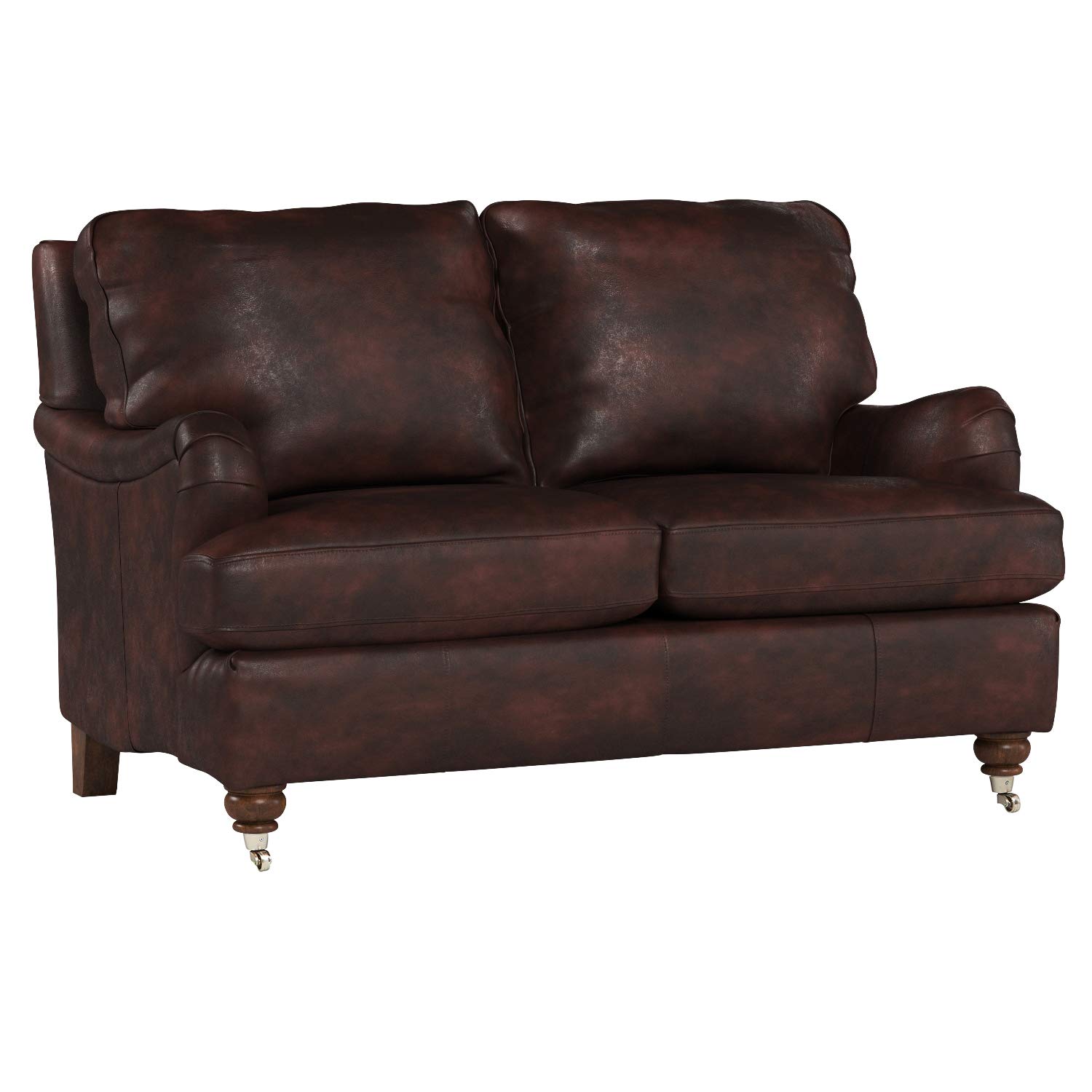 Amazon Brand – Stone & Beam Brandeberry Leather Loveseat, 58"W, Driftwood