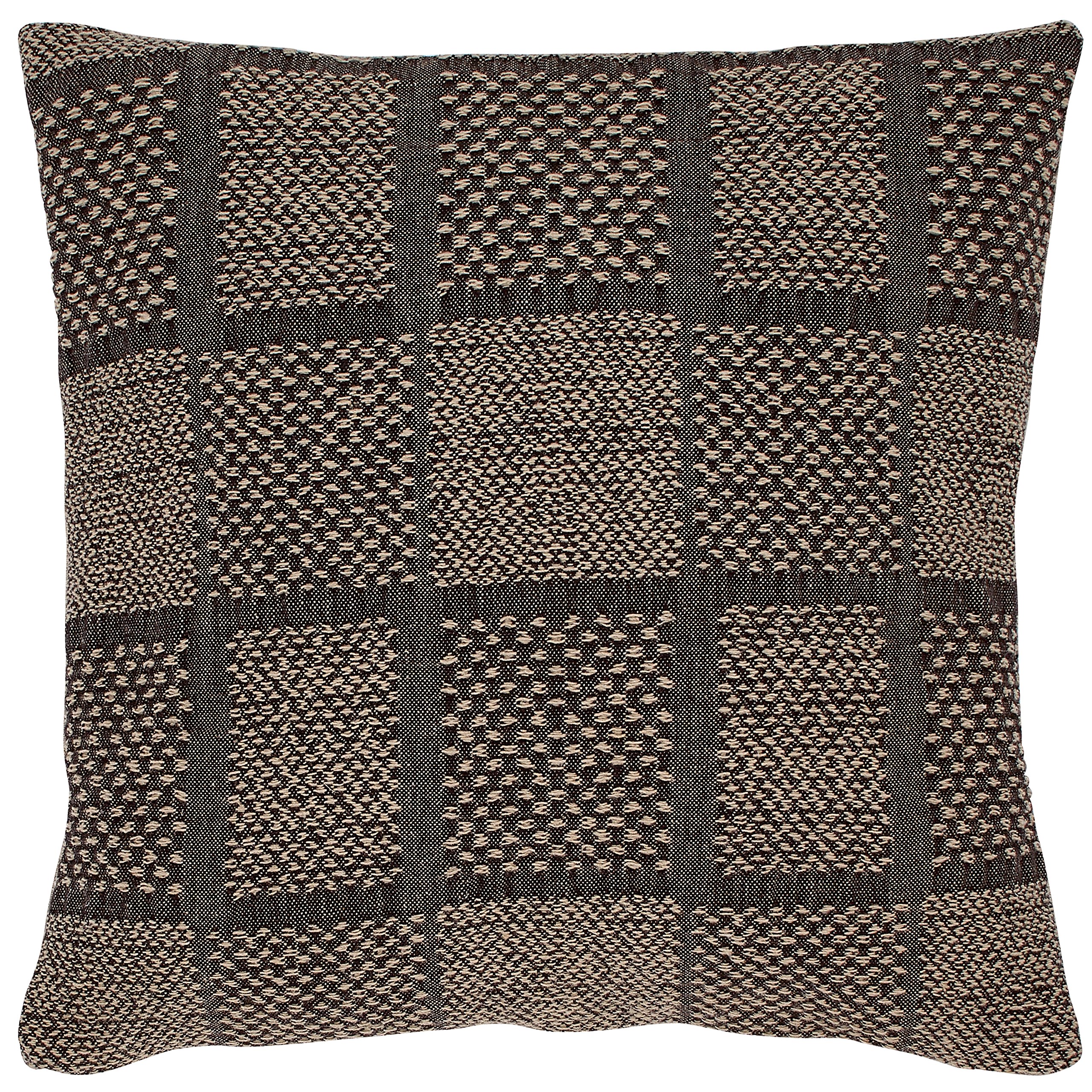 Amazon Brand – Stone & Beam Casual Woven Square Decorative Throw Pillow, 17" x 17", Black