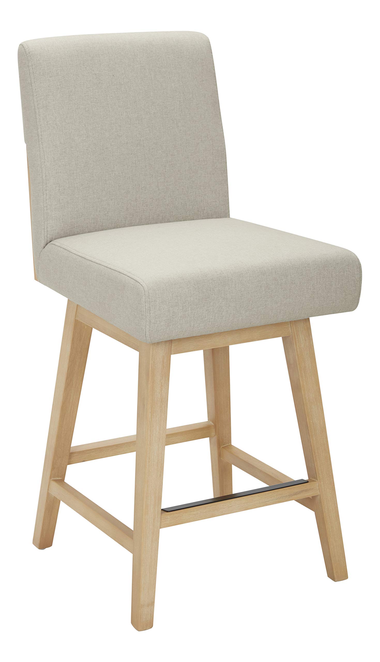 Amazon Brand – Stone & Beam Sophia Modern Swivel Kitchen Counter Height Stool, 39.4"H, Chalk