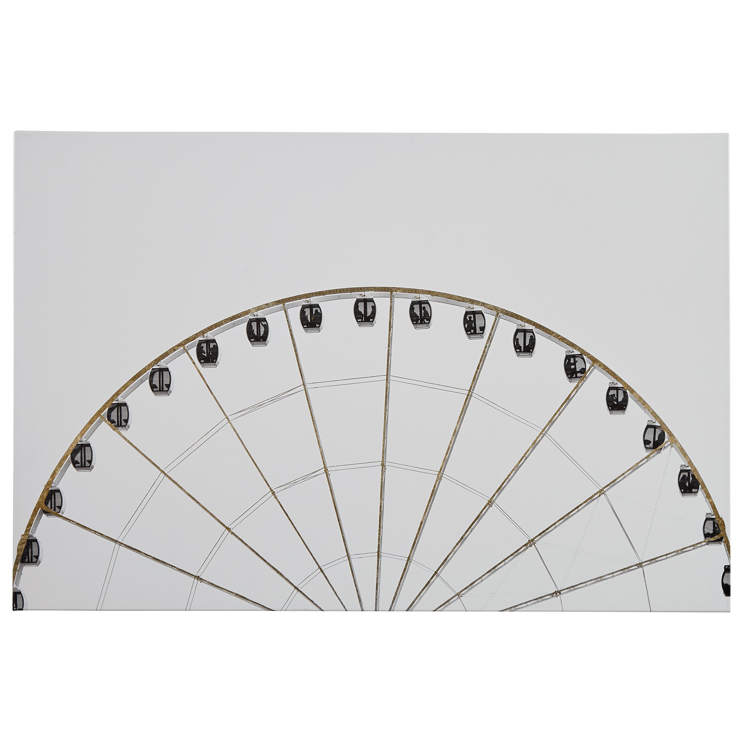 Amazon Brand – Rivet Black and White Print of the Golden Ferris Wheel on Canvas 45" x 30"