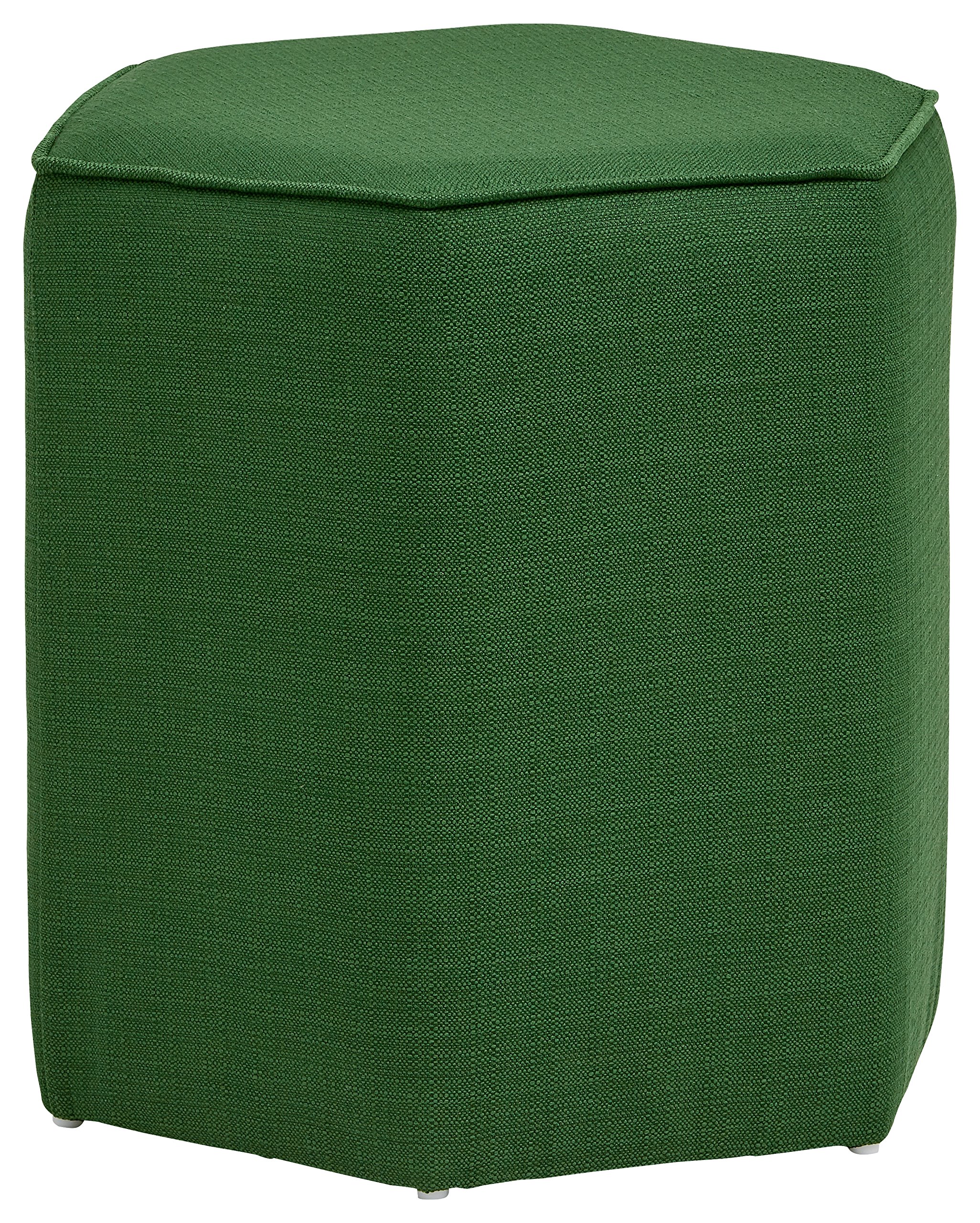 Amazon Brand – Rivet Six-Sided Modern Ottoman, 19"W, Emerald