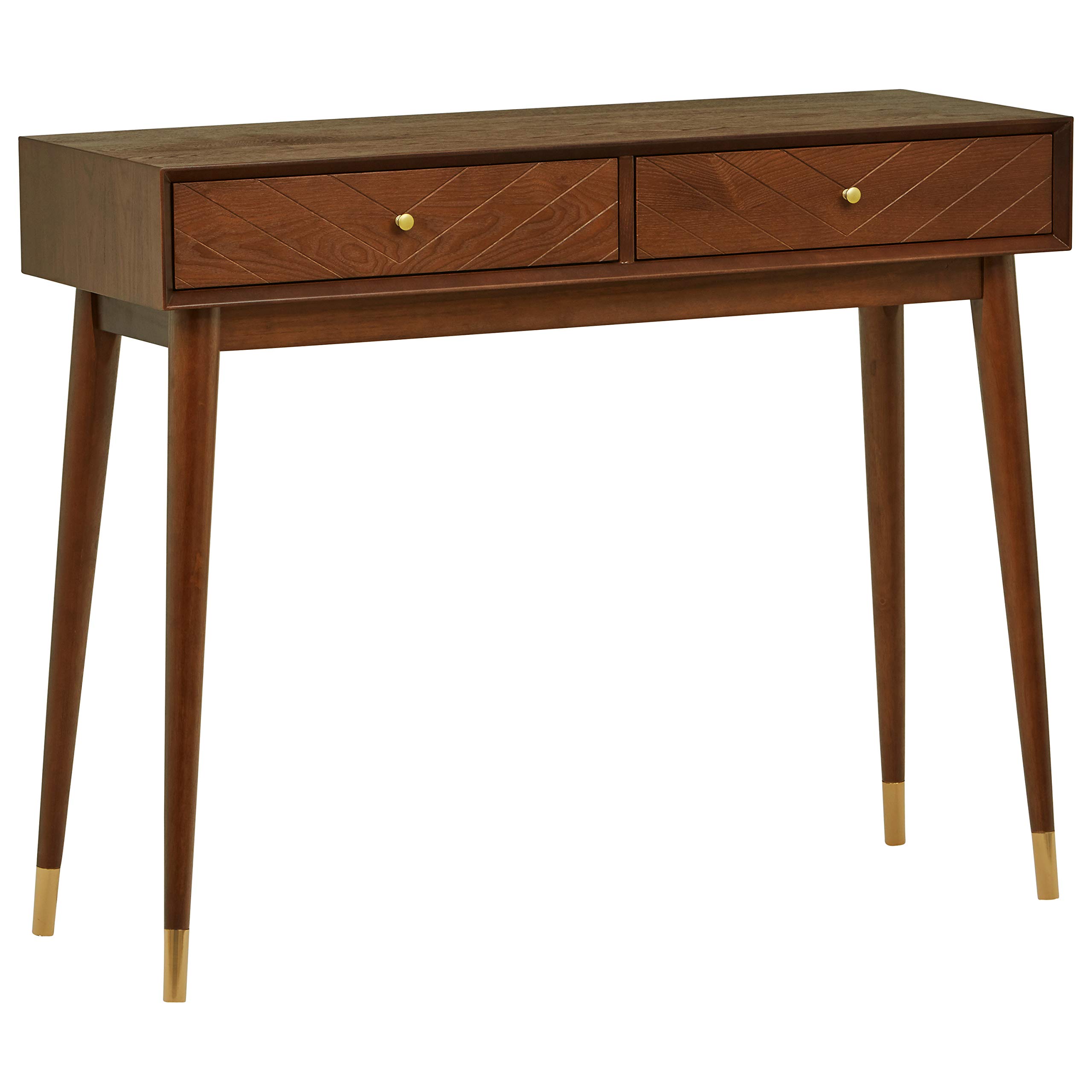 Rivet Mid-Century Modern Desk 31.5"H, Walnut Stain