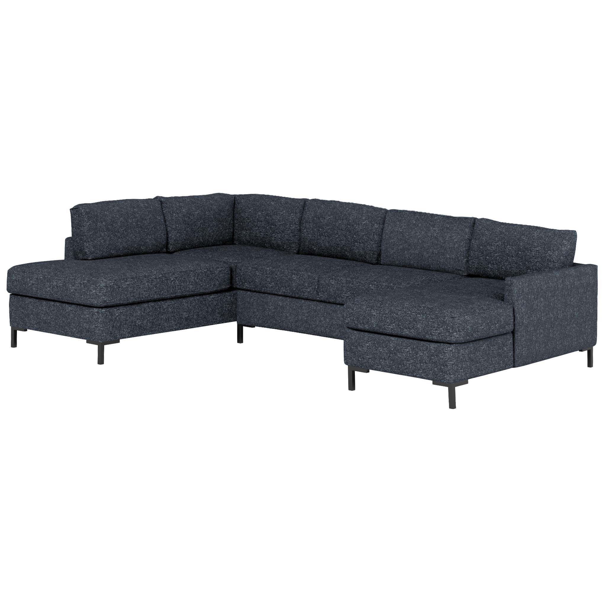 Amazon Brand – Rivet Edgewest Low Back Modern Left U-Sectional, 117"W, Blue