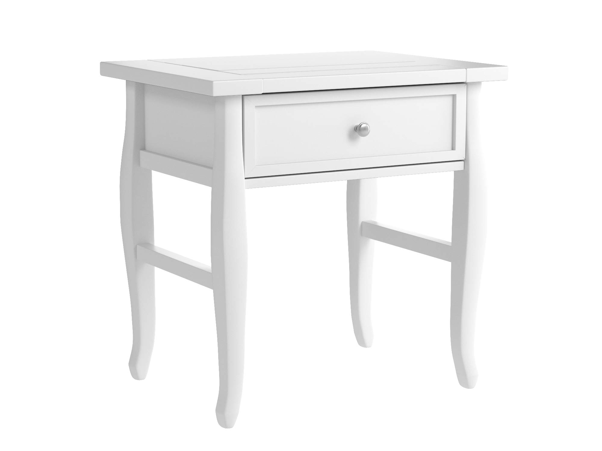 Ravenna Home Classic Plank-Top End Table, 18"W, White Wood