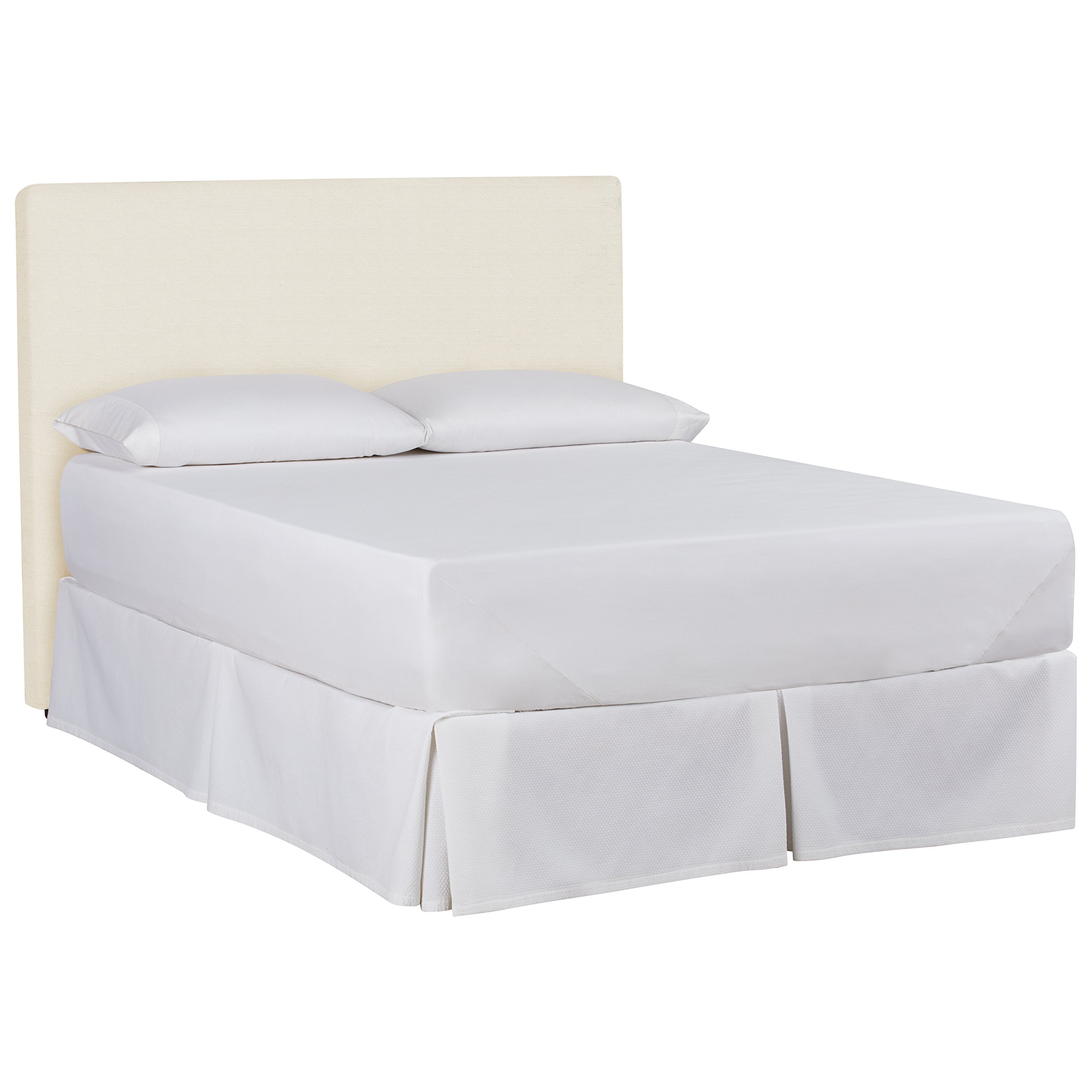 Amazon Brand – Stone & Beam Katama Slipcover Queen Headboard, 66"W, Cream Herringbone