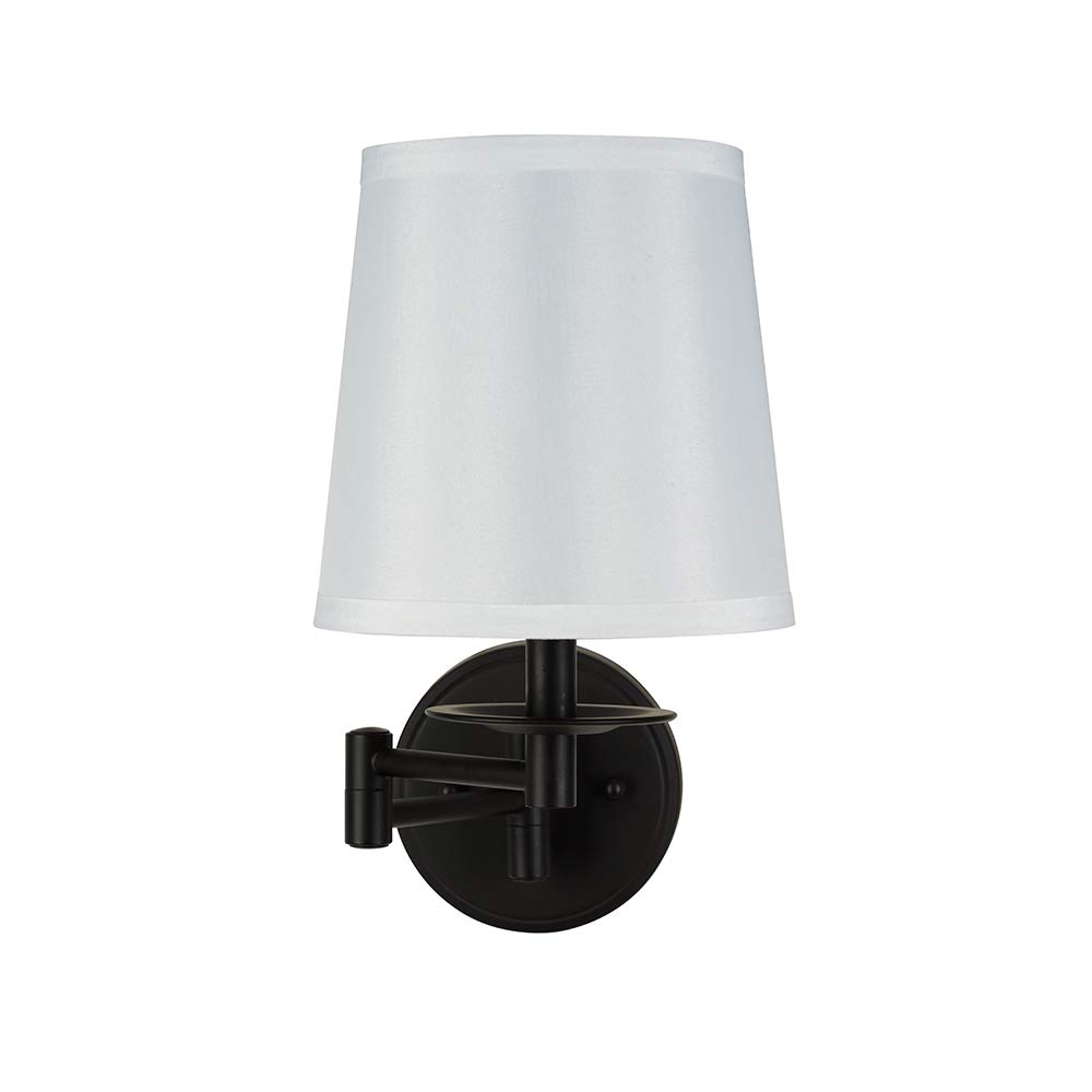 Amazon Brand – Ravenna Home Adjustable Shaded Wall Sconce with LED Light Bulb, 13.75"H, Dark Bronze