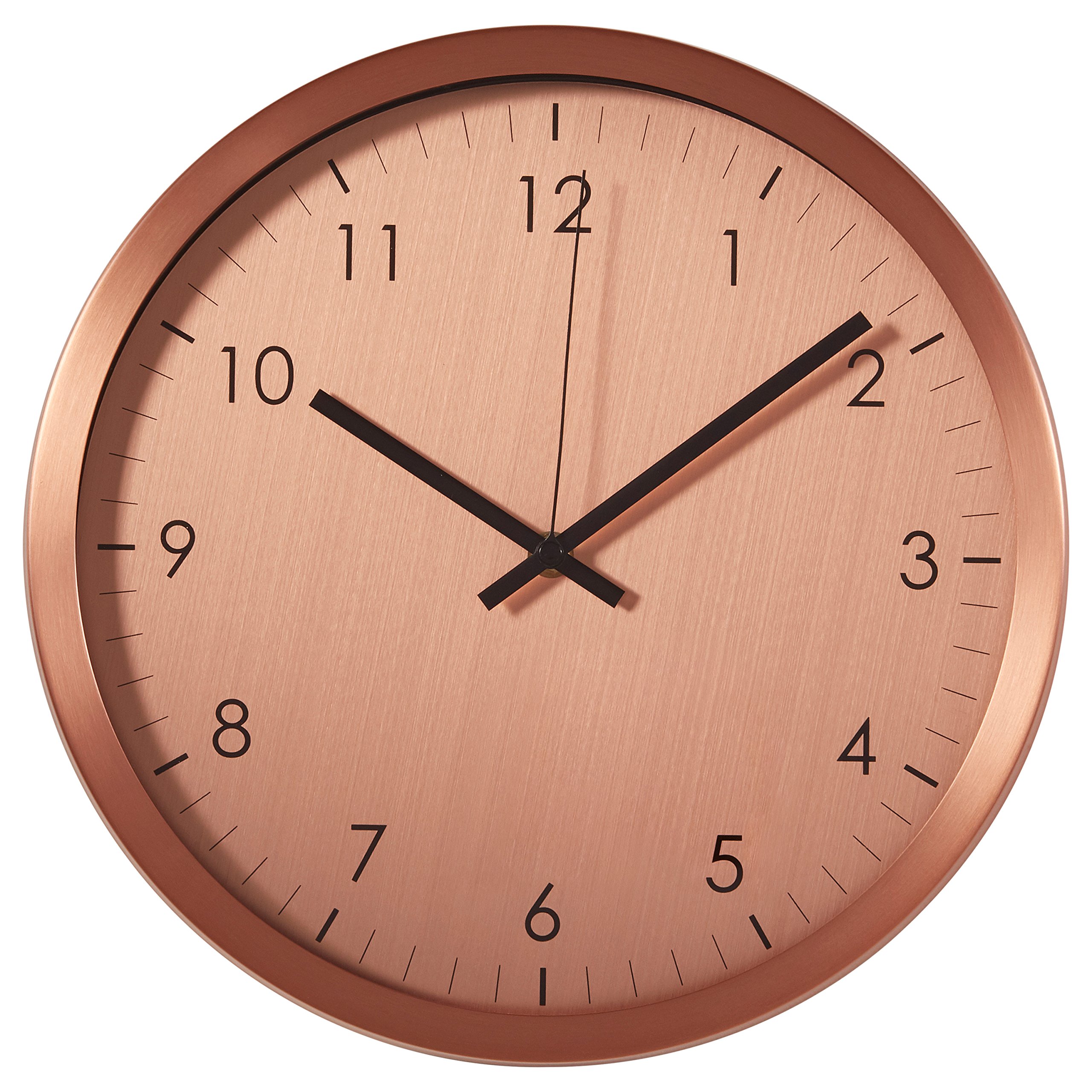 Amazon Brand – Rivet Retro Steel Clock, 12"H, Copper