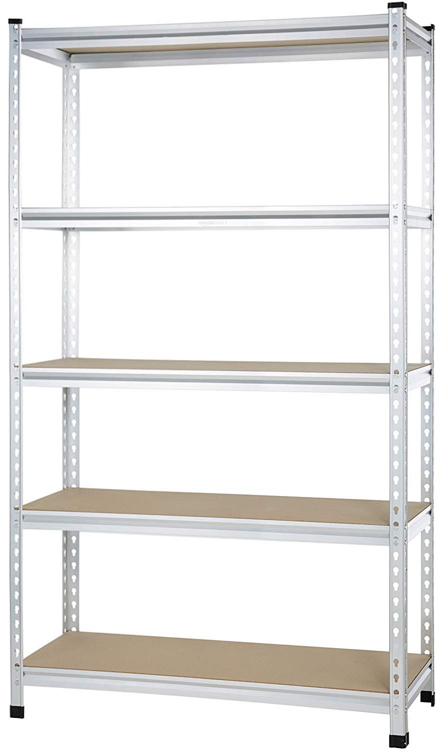 AmazonBasics - Shelf for medium weight objects, solid poles, chipboard, 121 x 45 x 182 cm