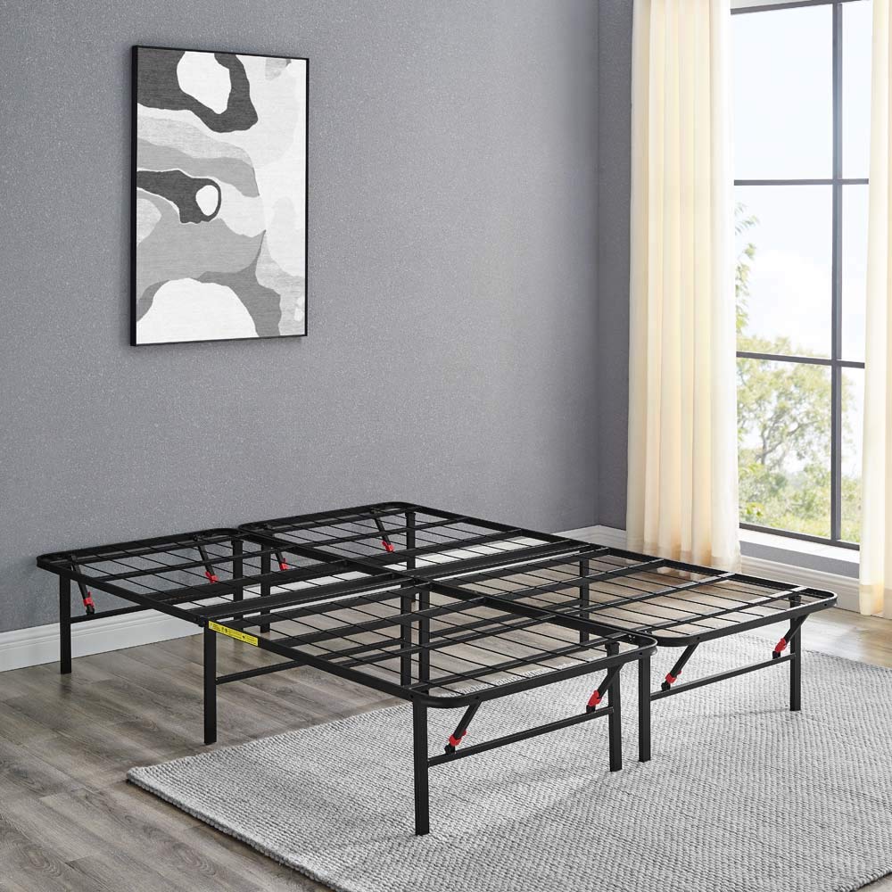 AmazonBasics Foldable, 14" Metal Platform Bed Frame with Tool-Free Assembly, No Box Spring Needed - Queen