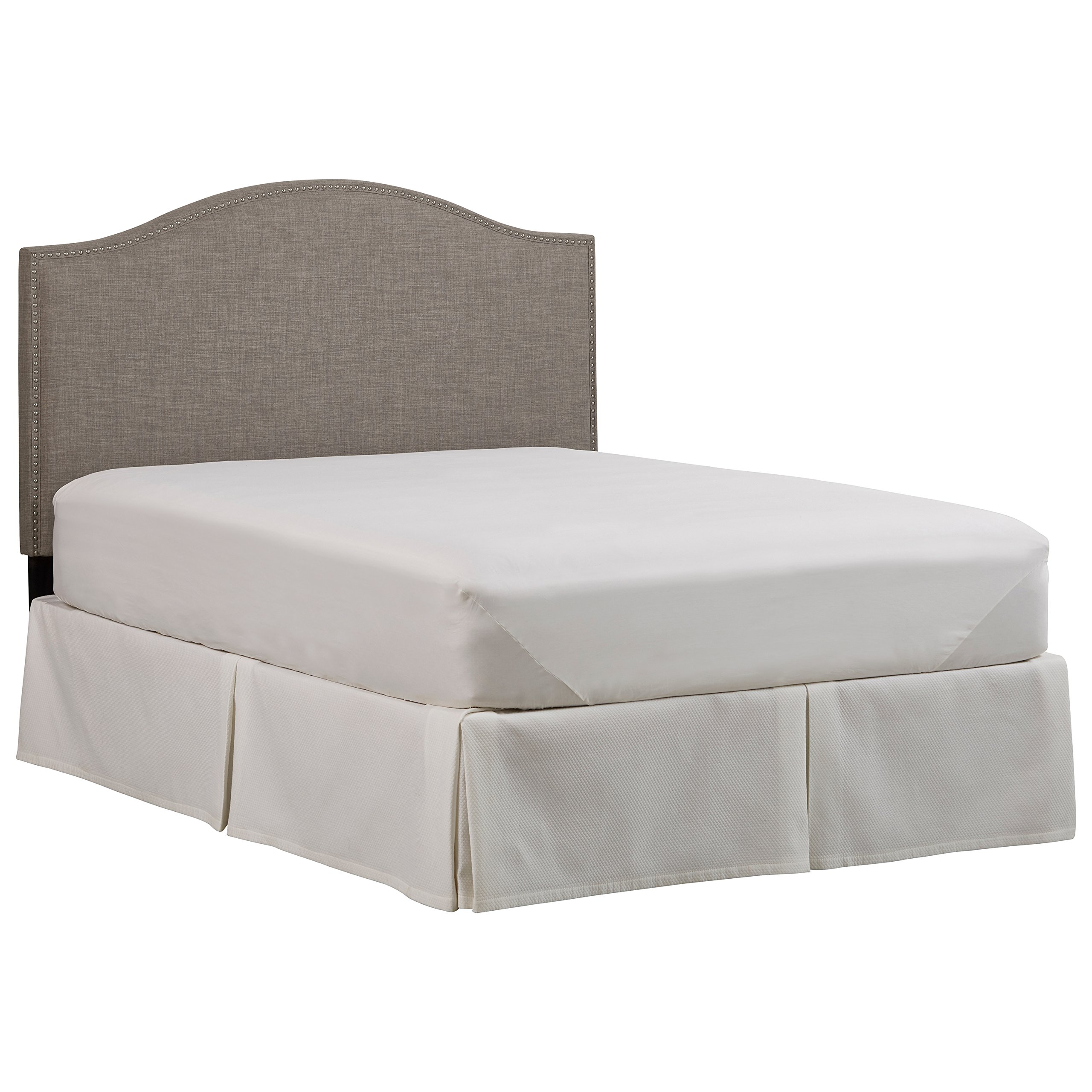 Amazon Brand – Stone & Beam Delano Nailhead Trim King Headboard, 63.25"H, Warm Grey
