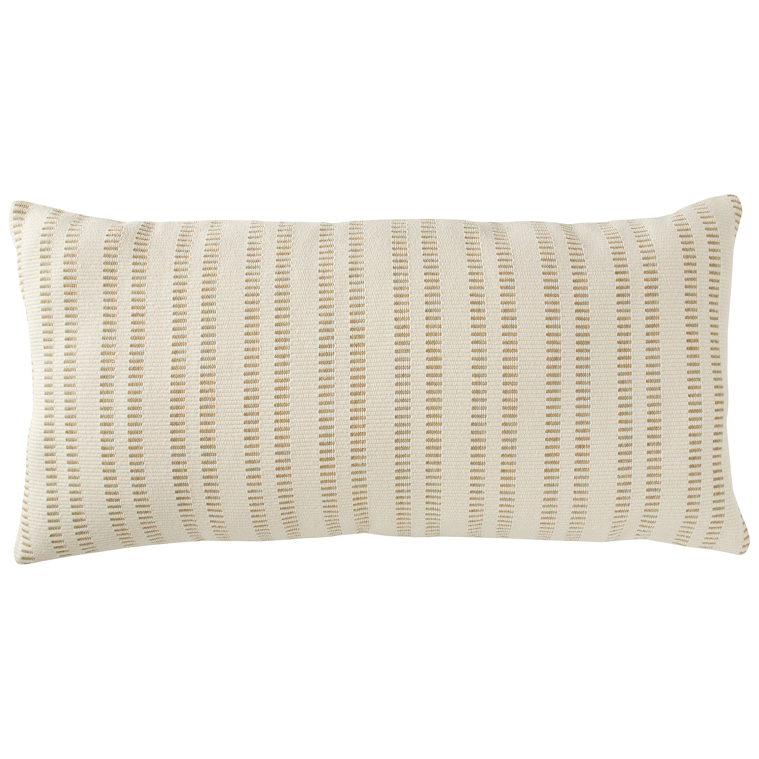 Amazon Brand – Stone & Beam French Laundry Stripe Decorative Throw Pillow, 12" x 24", Tan