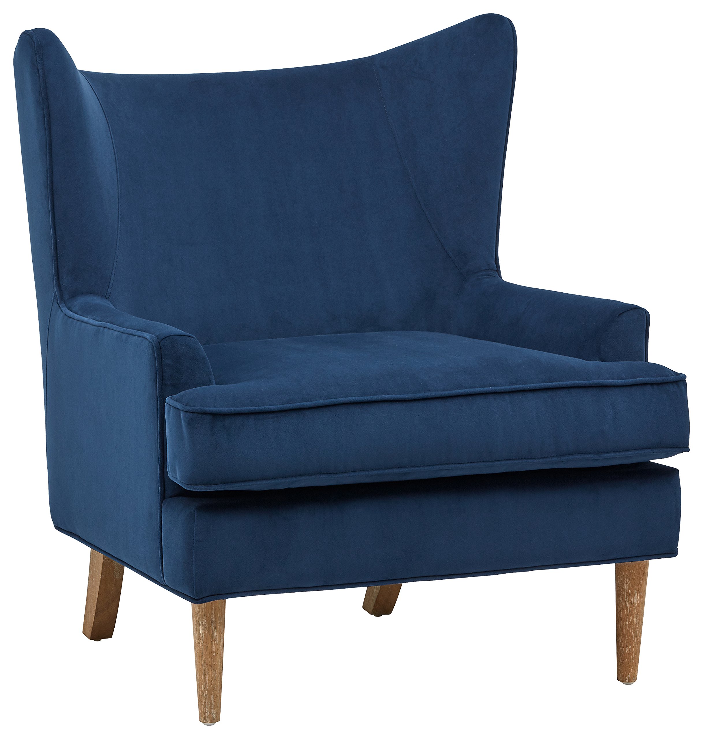 Amazon Brand – Rivet Chelsea Velvet Wing-Back Accent Chair, Navy