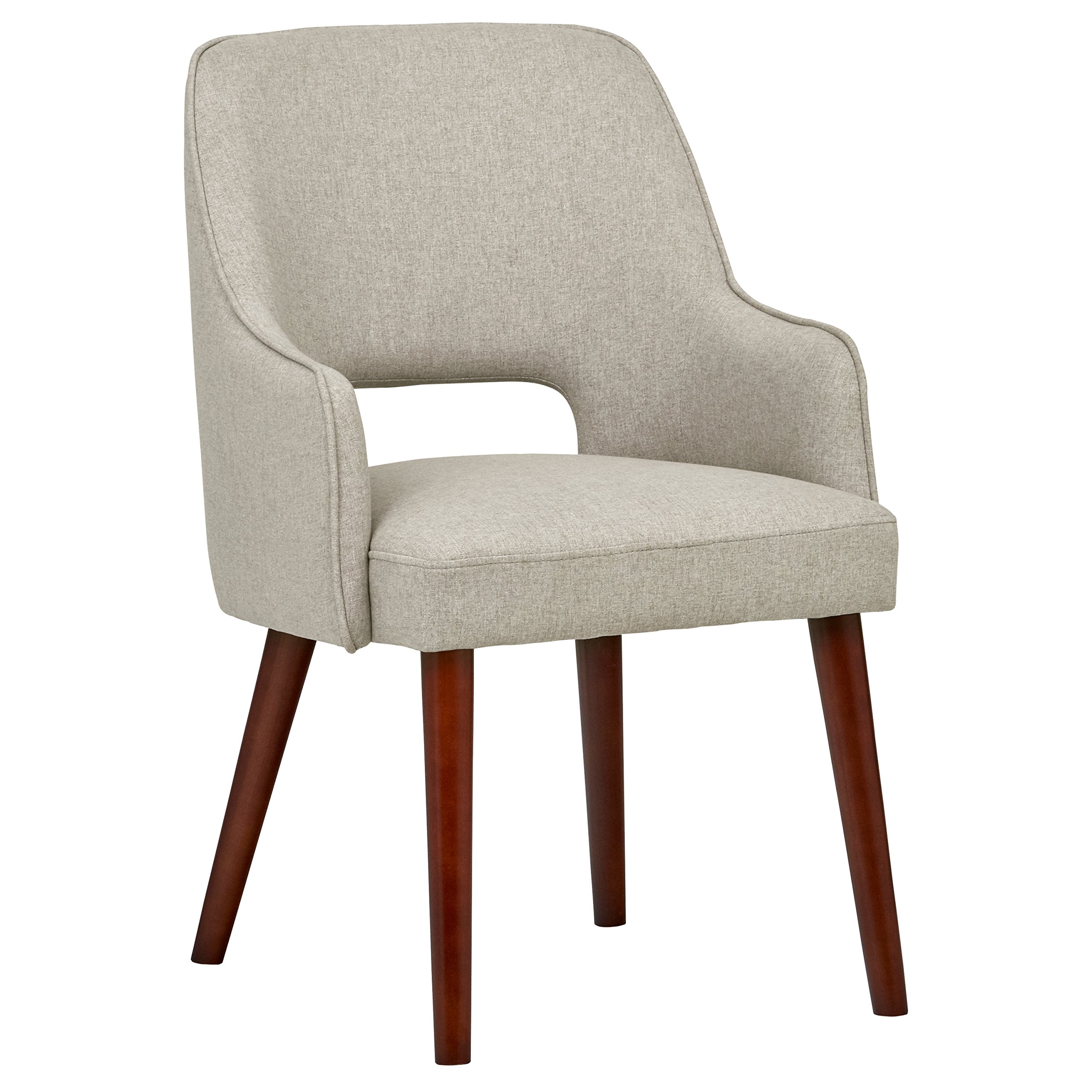 Amazon Brand – Rivet Malida Mid-Century Modern Open Back Kitchen Dining Room Accent Chair, 33"H, Felt Grey