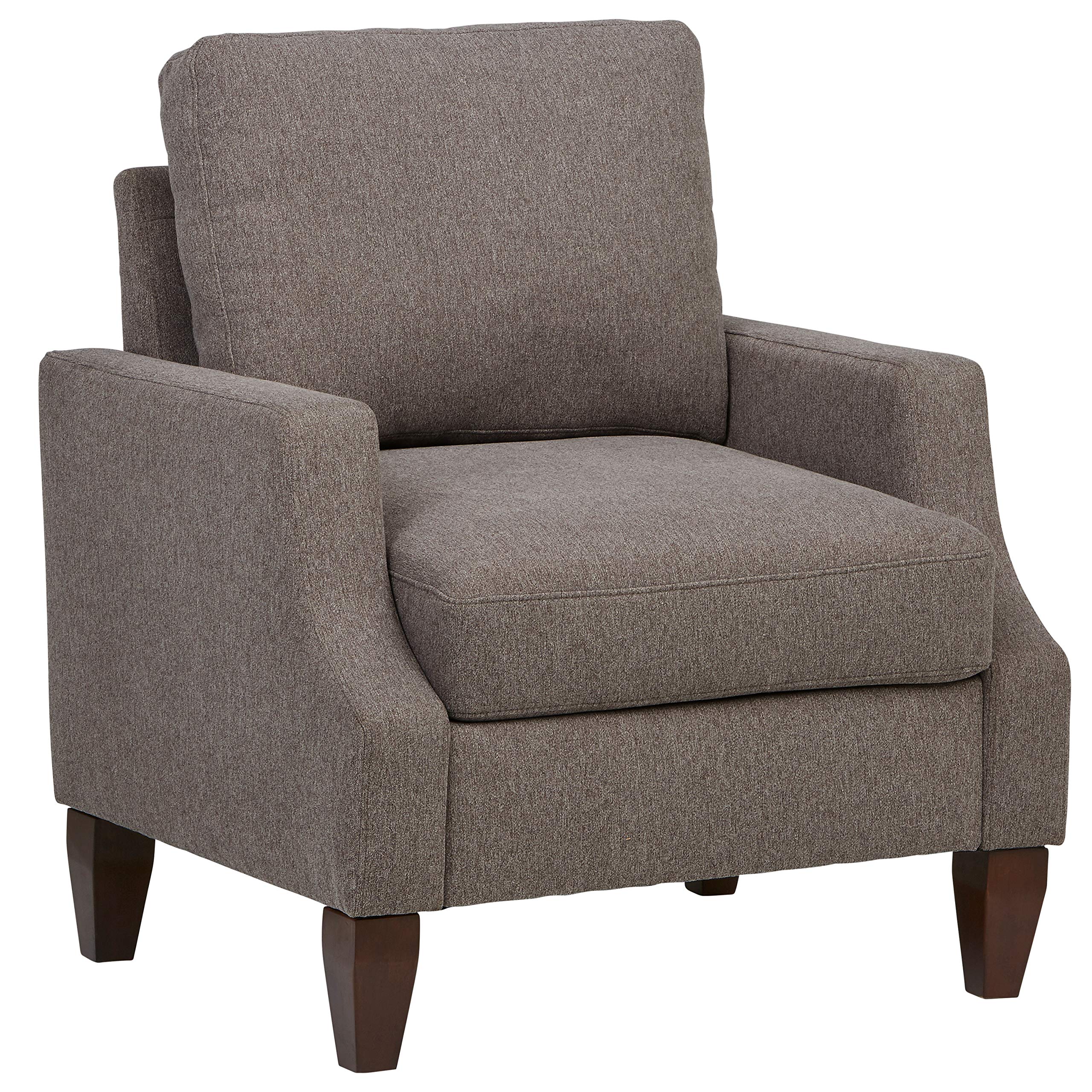 Amazon Brand – Ravenna Home Amanda Curved Arm Upholstered Chair, 32.5"W, Light Grey