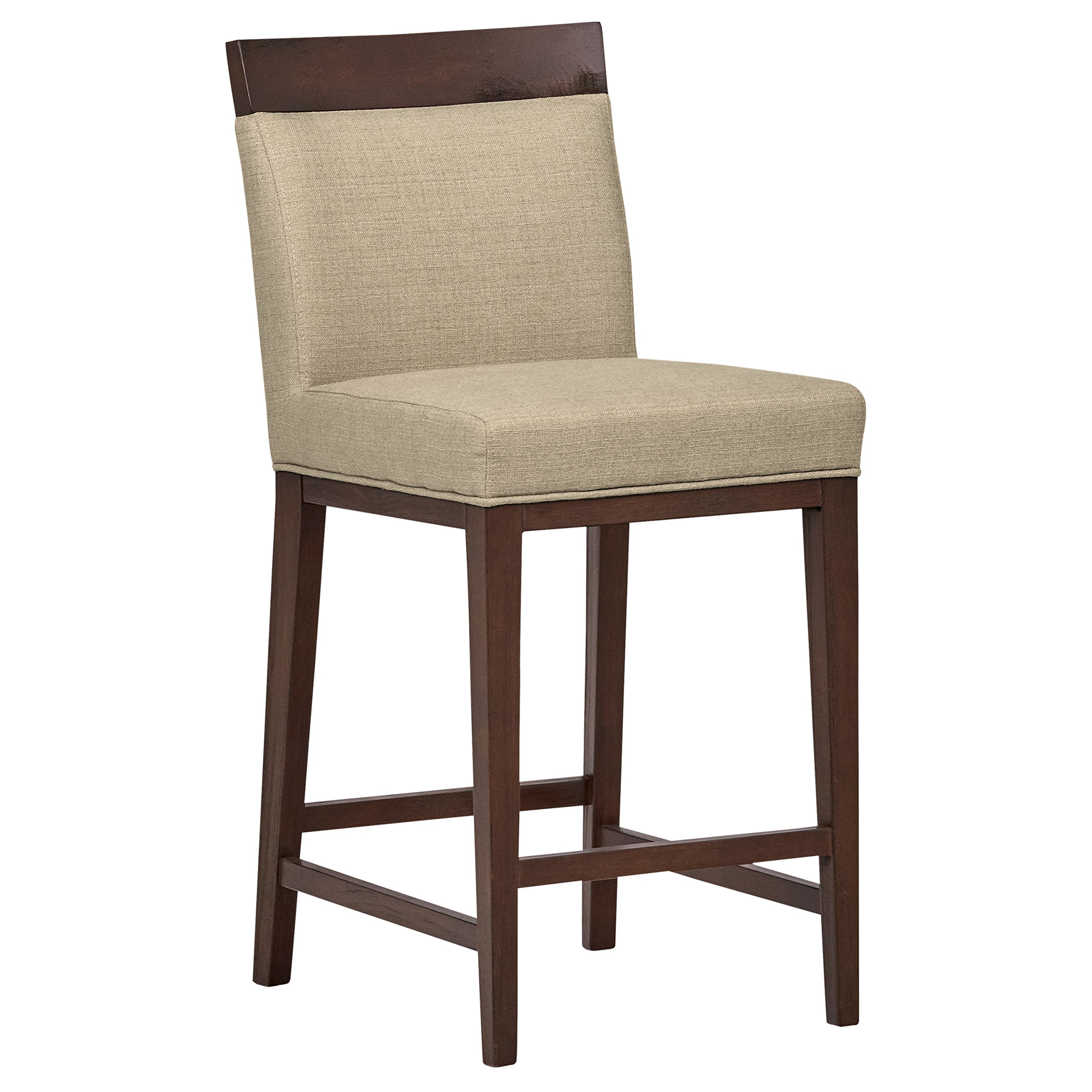 Amazon Brand – Stone & Beam Burke Modern Wood Kitchen Counter-Height Bar Stool, 40"H, Hemp Beige