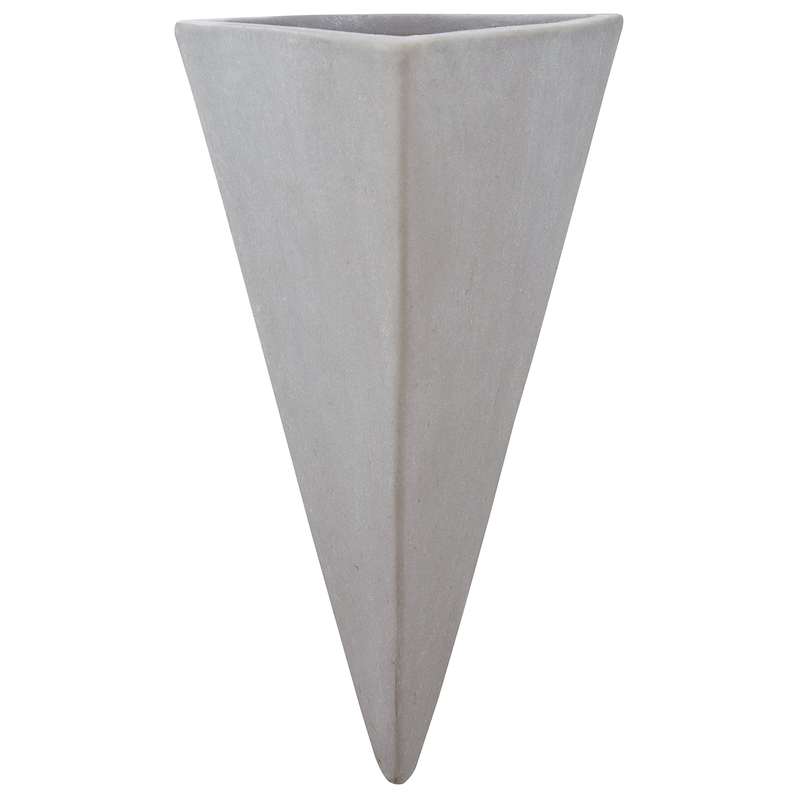 Amazon Brand – Rivet Triangular Wall Mount Vase, 8.75"H, Modern Earthenware, Grey