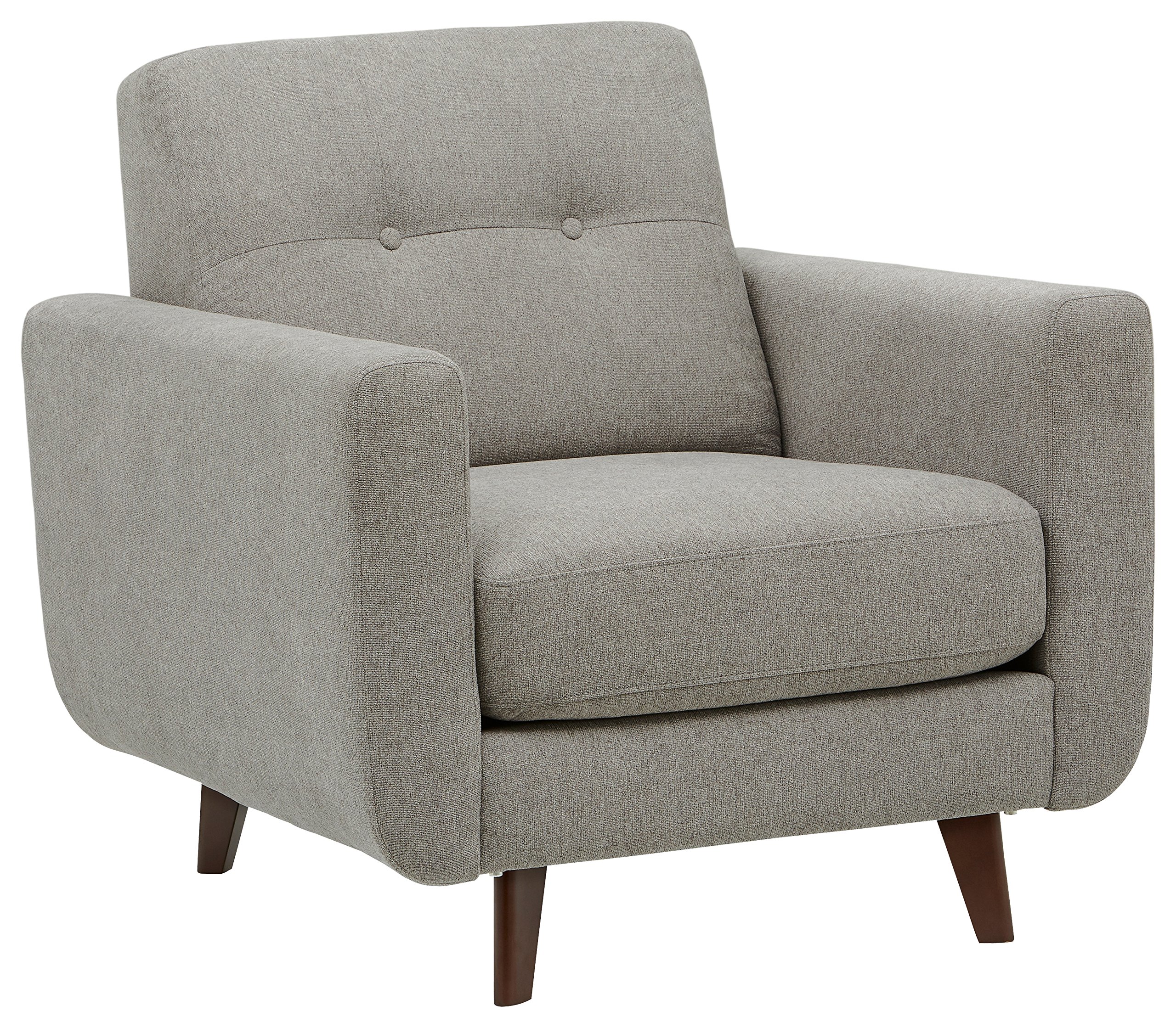 Amazon Brand – Rivet Sloane Mid-Century Modern Armchair with Tapered Legs, 32.7"W, Pebble