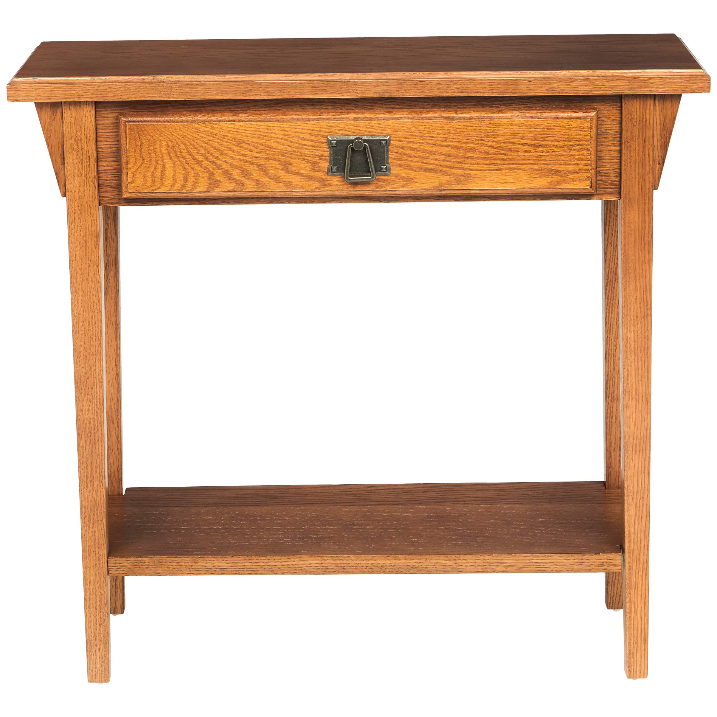 Phoenix Home Pavlo Mission-Style Wooden Console Table with Drawer and Shelf, Amber Oak