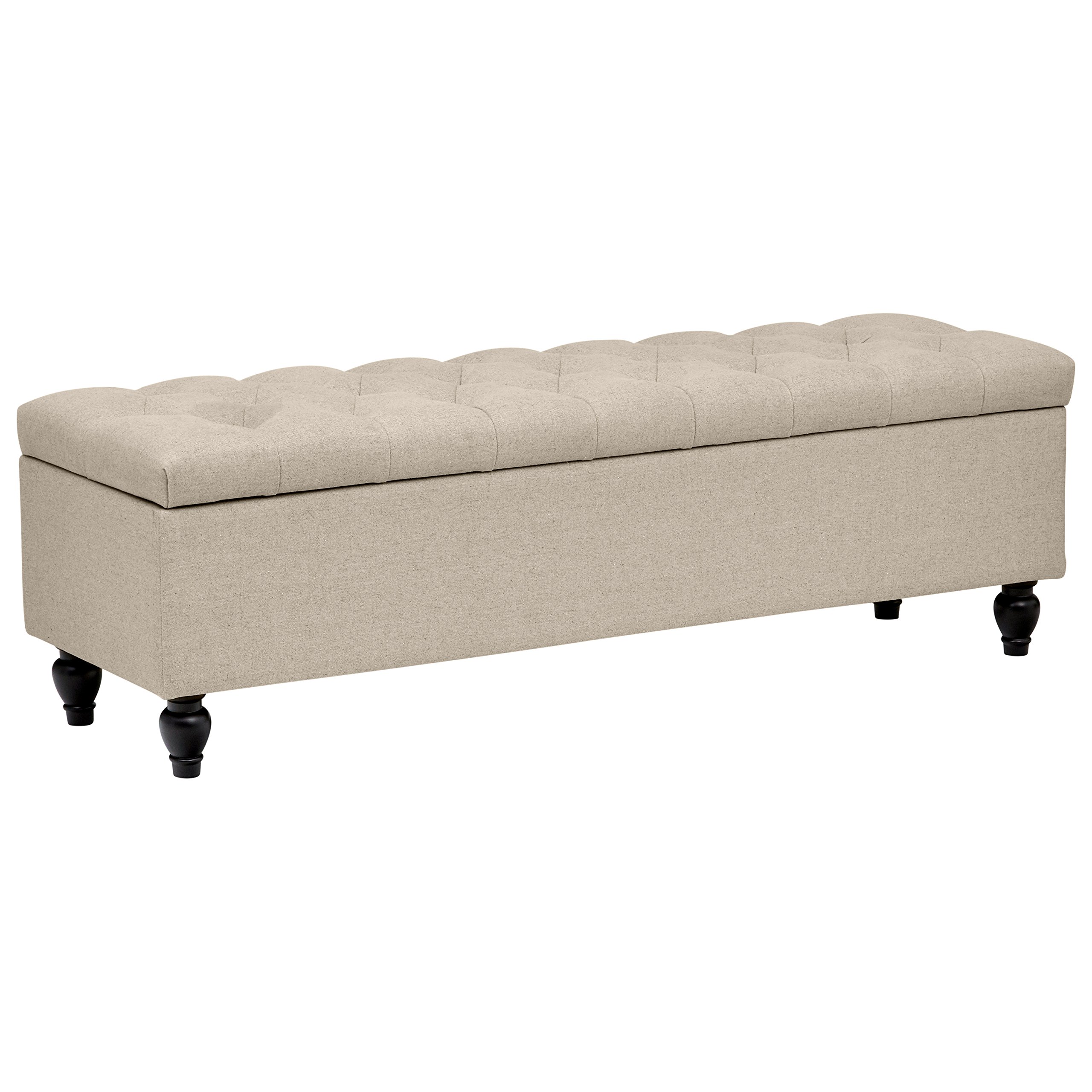 Amazon Brand – Stone & Beam Nori Tufted Storage Bench, 58"L, Natural