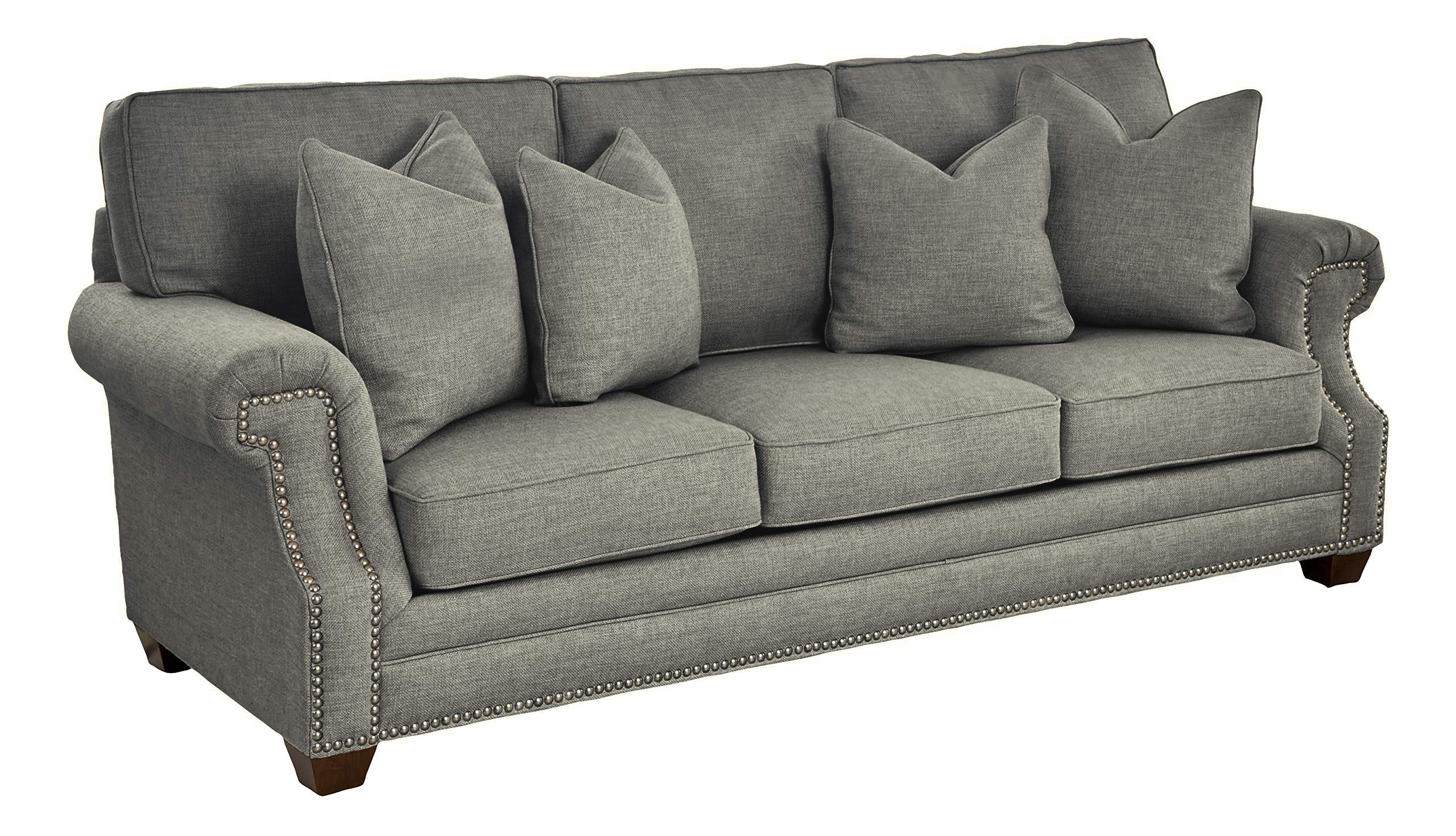 Amazon Brand – Stone & Beam Cedar Upholstered Sofa Couch with Nailheads, 91"W, Midnight Gray