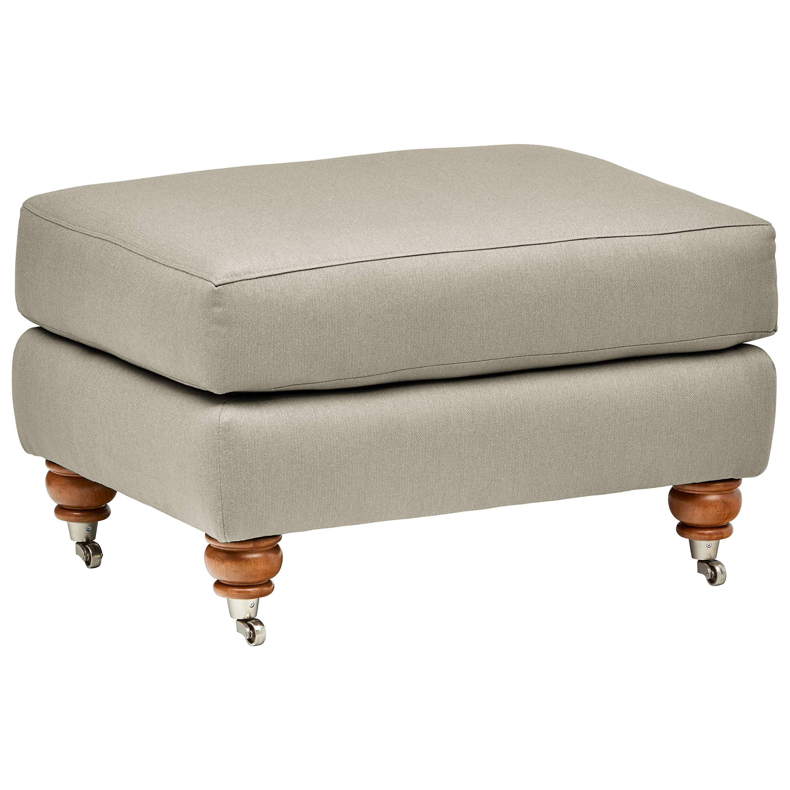 Amazon Brand – Stone & Beam Brandeberry Farmhouse Charles of London Ottoman, 31"W, Stone