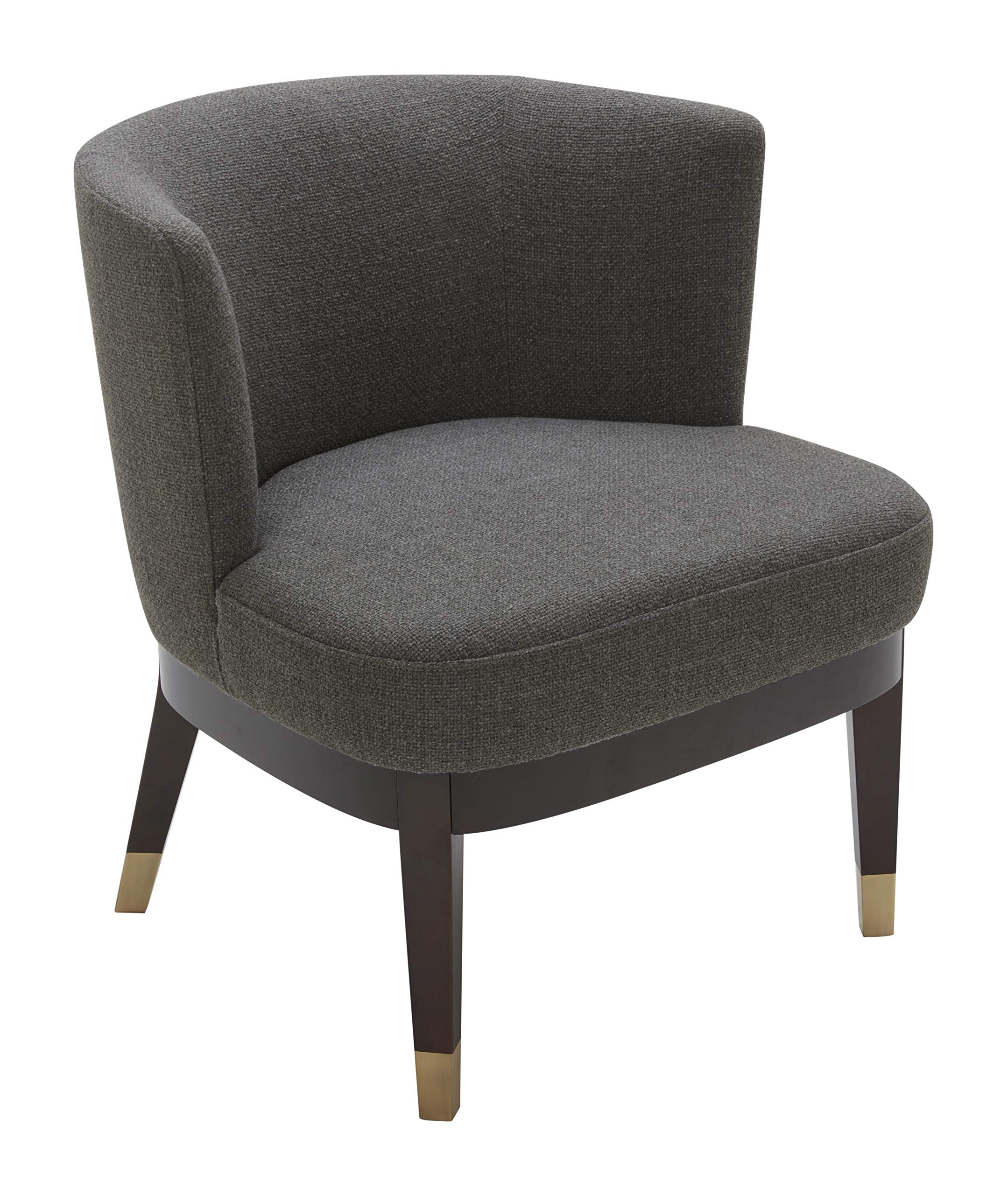 Amazon Brand – Rivet Stacey Mid-Century Modern Round-Backed, Armless Living Room Chair, 27"W, Dark Grey