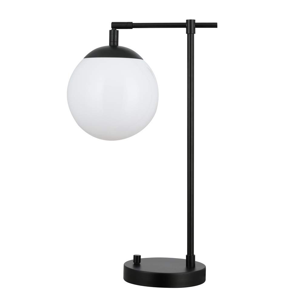 Amazon Brand – Rivet Modern Integrated-LED Metal Table Lamp with Adjustable Shade, LED Bulb Included, 22"H, Matte Black