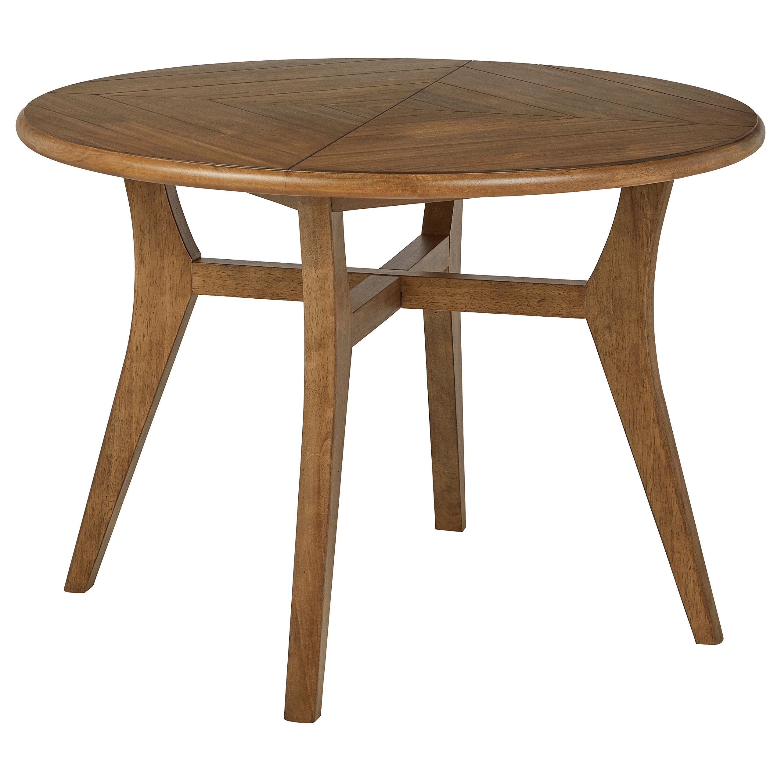 Amazon Brand – Rivet Ian Modern Wood Round Dining Room Kitchen Table, 42"W, Brown