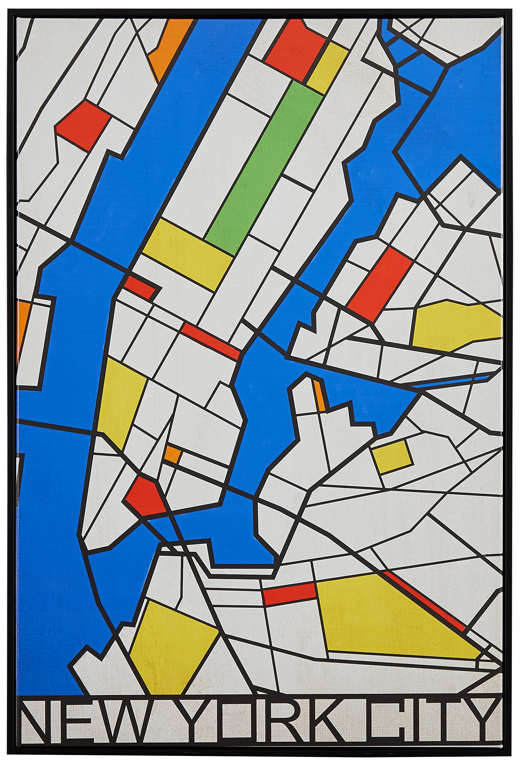 Amazon Brand – Rivet Pop Art Print of New York City Map in Primary Colors, 18" x 26"