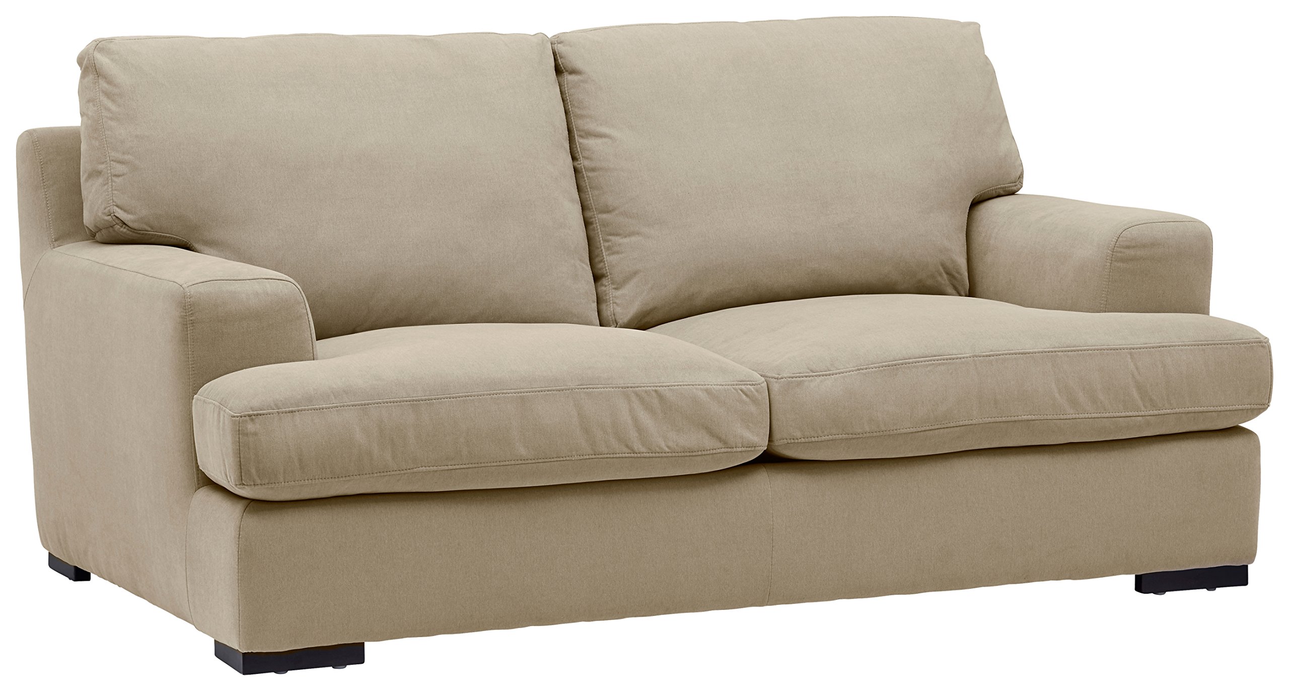 Amazon Brand – Stone & Beam Lauren Down-Filled Oversized Loveseat with Hardwood Frame, 74"W, Fawn