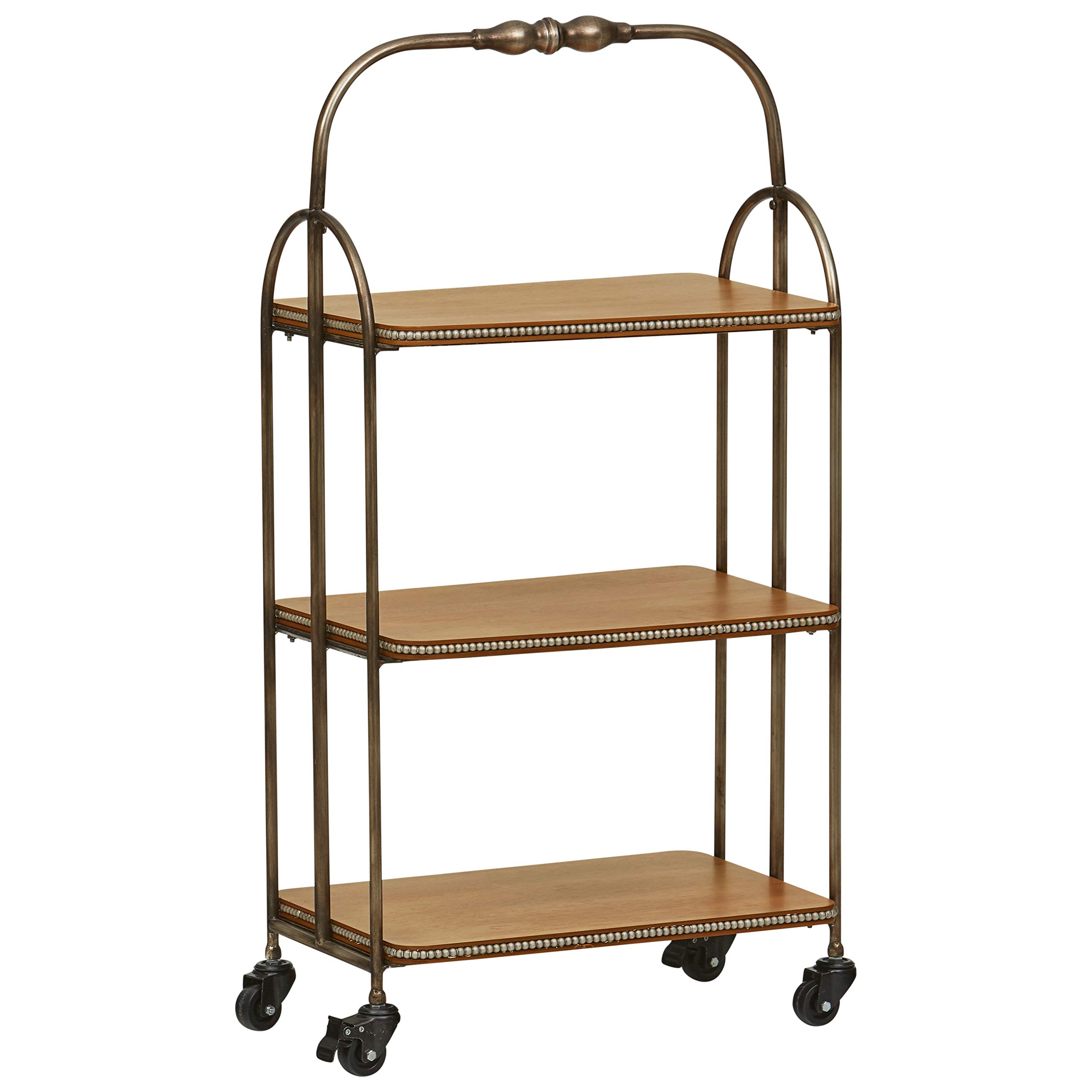 Stone & Beam Classic Serving Cart 40.98"H, Bronze, Natural