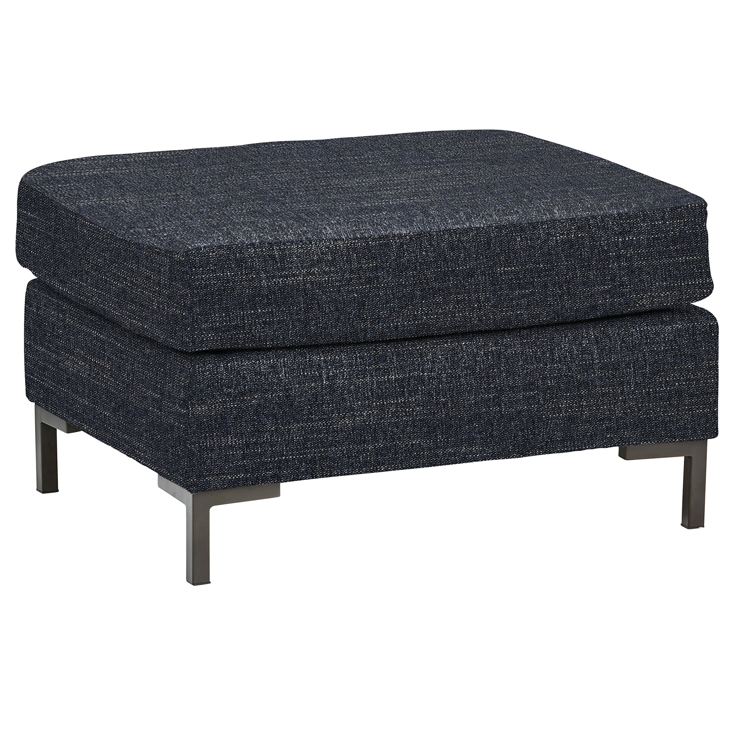 Amazon Brand – Rivet Edgewest Modern Ottoman, 32"W, Eclipse Blue