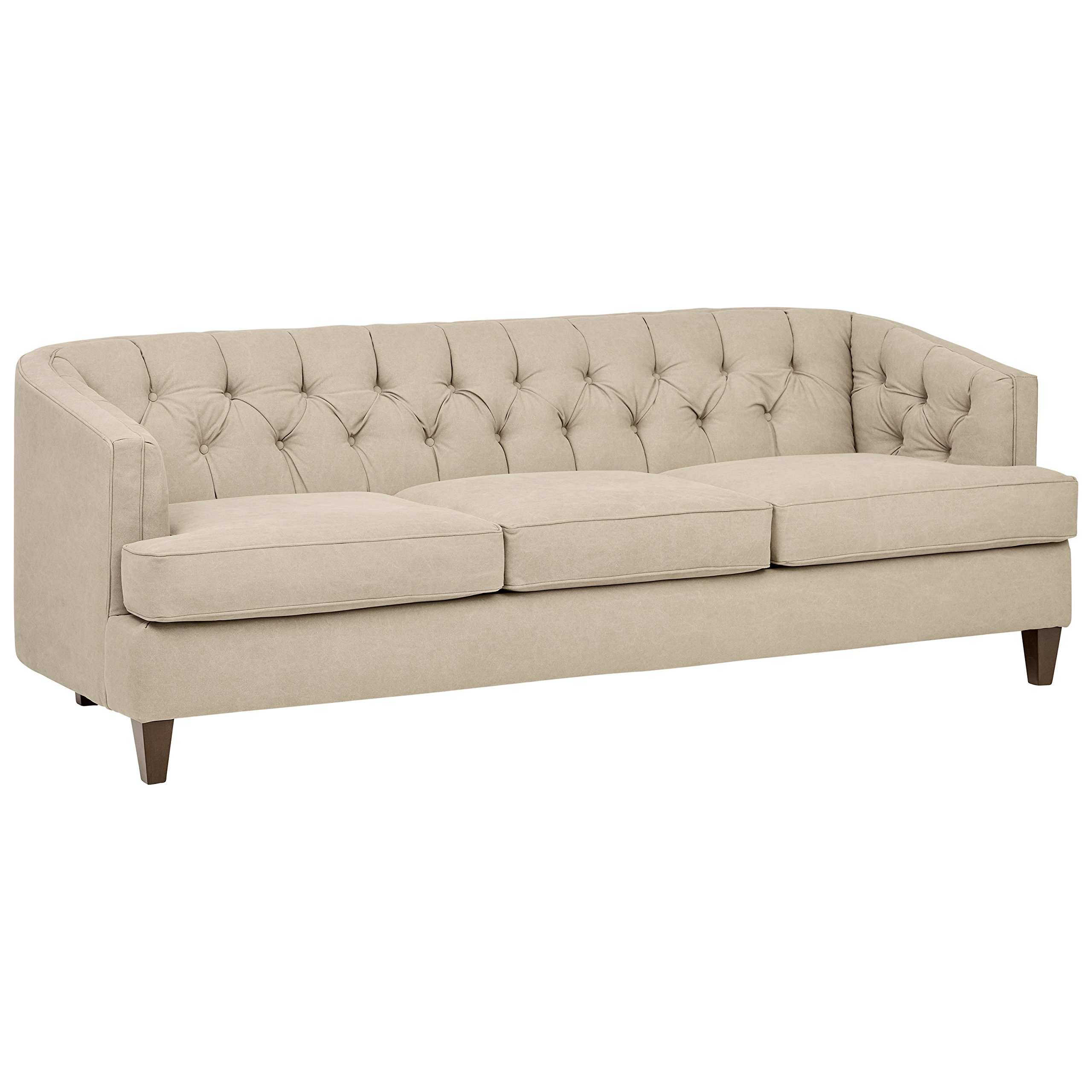 Amazon Brand – Stone & Beam Leila Tufted Living Room Sofa Couch, 88"W, Linen