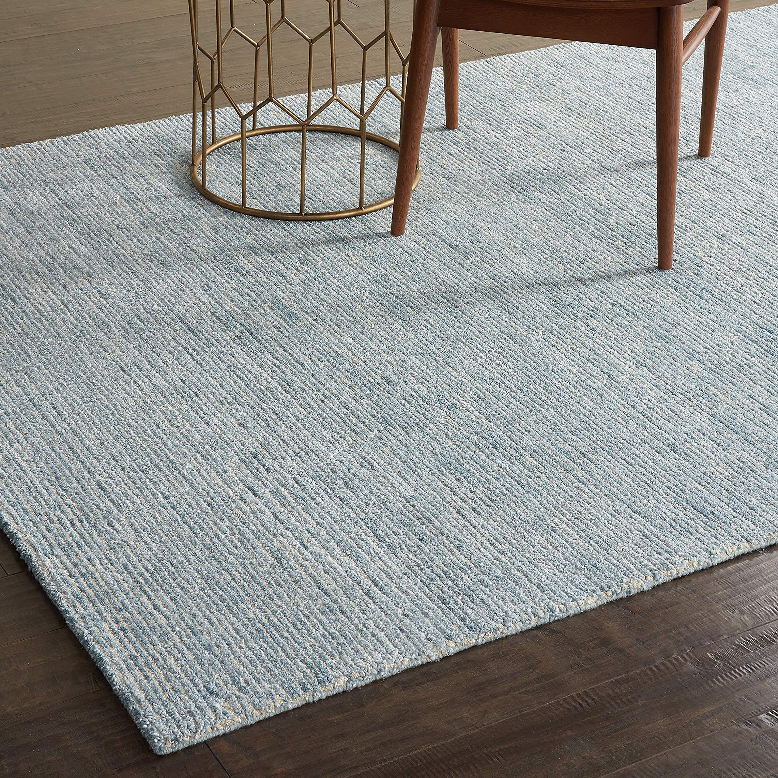 Amazon Brand – Rivet Contemporary Striated Jute Area Rug, 5' 9" x 3' 9", Aquamarine