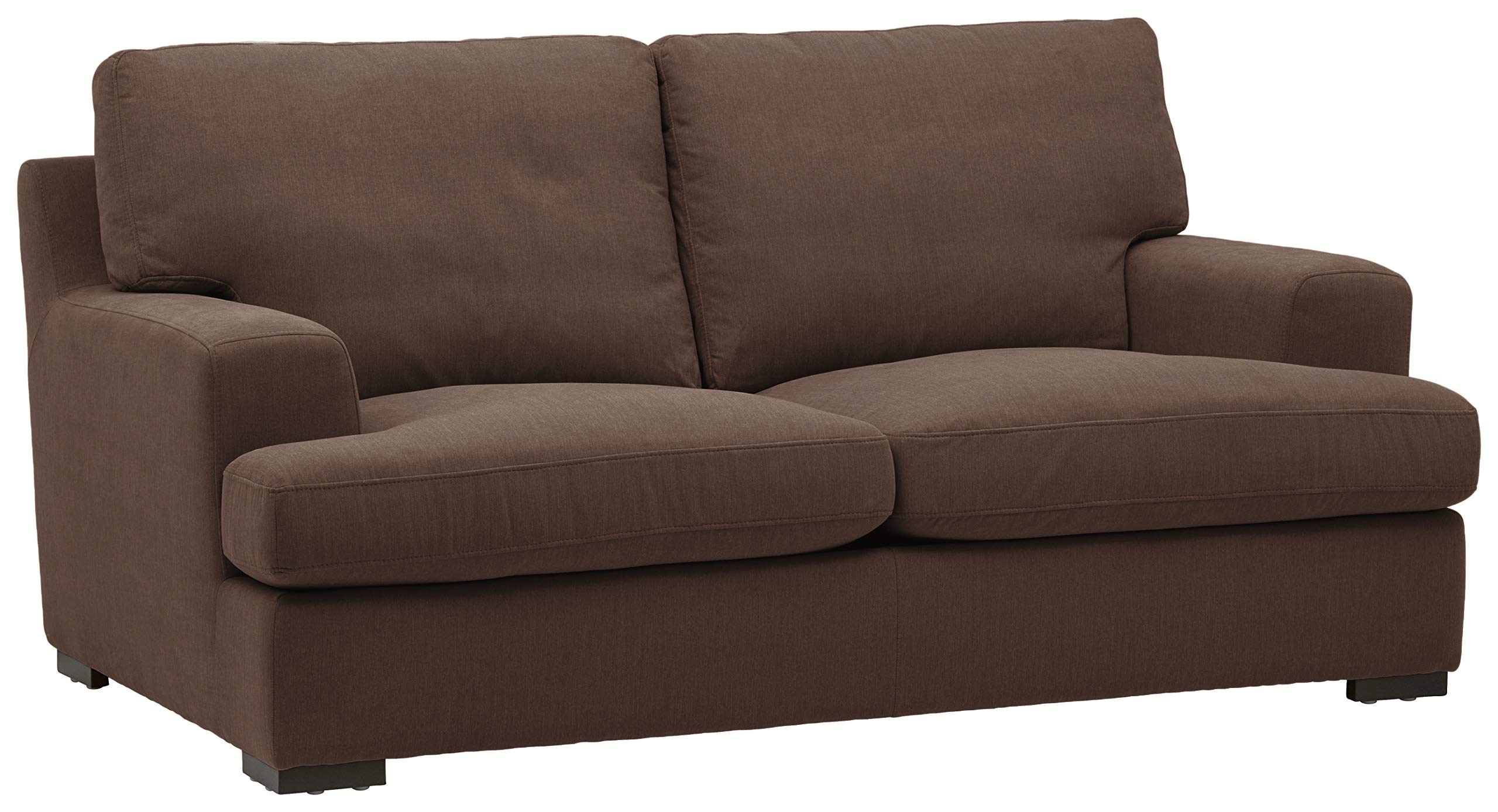 Amazon Brand – Stone & Beam Lauren Down-Filled Oversized Loveseat with Hardwood Frame, 74"W, Chocolate