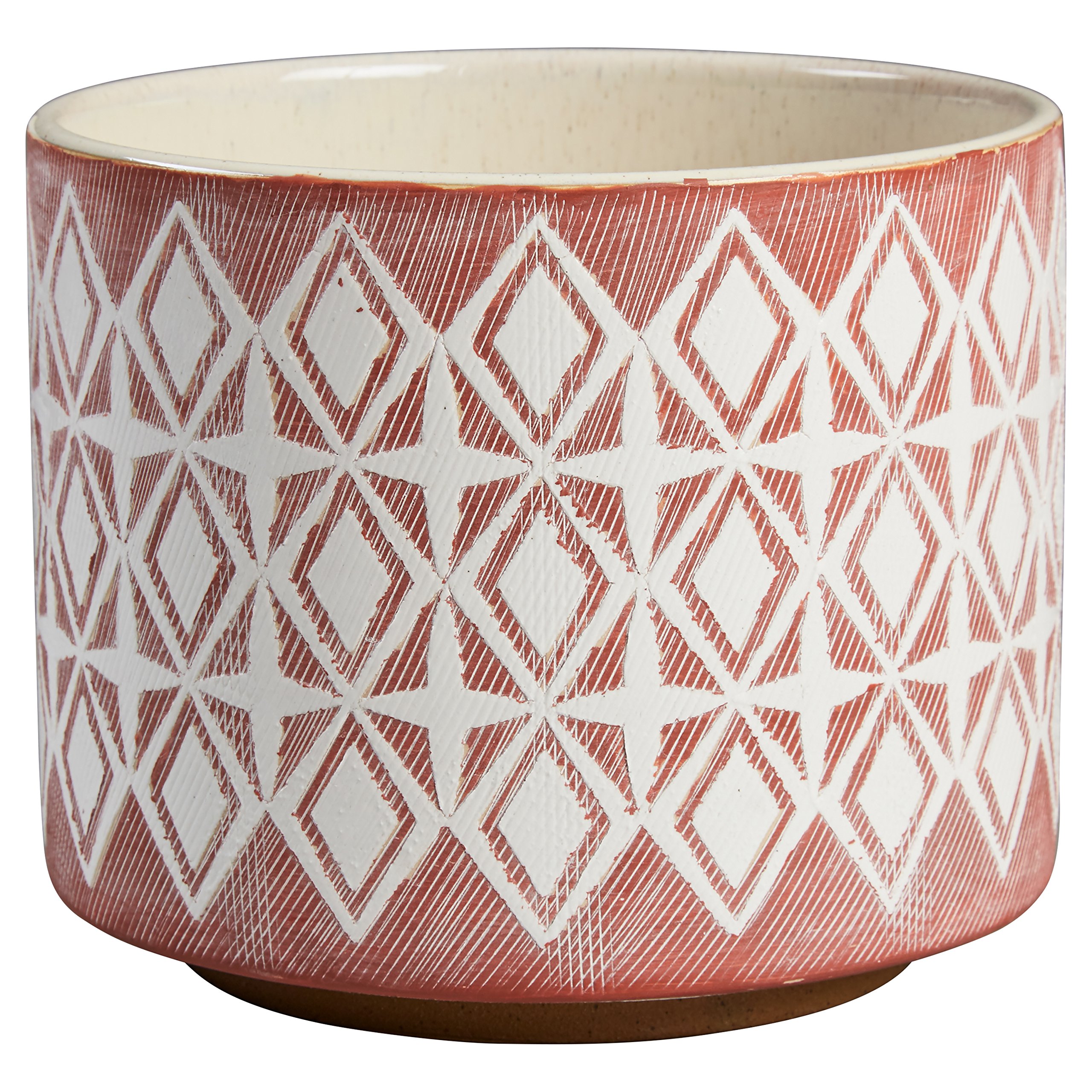 Amazon Brand – Rivet Modern Geometric Ceramic Planter, 6.5"H, Rose