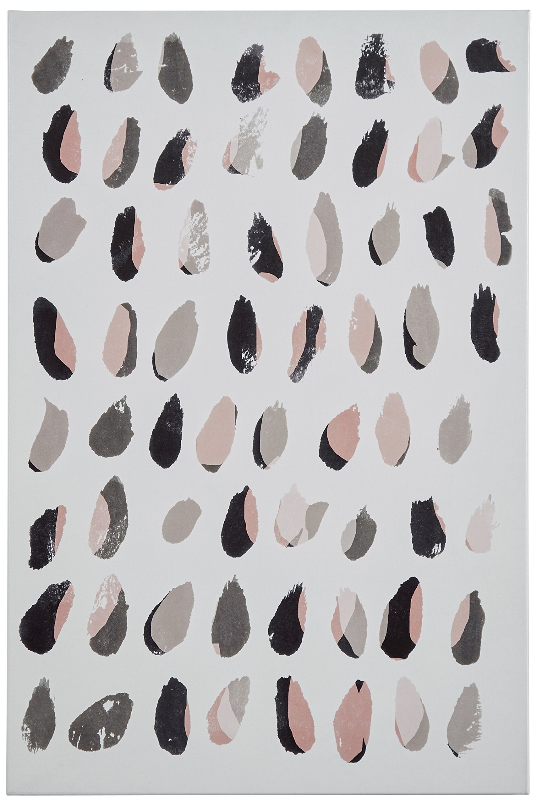 Amazon Brand – Rivet Abstract Black, Silver, Pink Canvas Wall Art Print, 16" x 24"