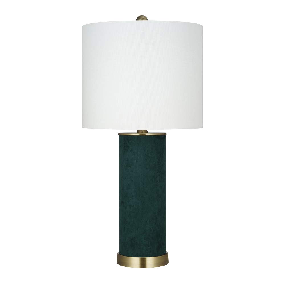 Amazon Brand – Rivet Modern Suede Table Lamp, LED Bulb Included, 25"H, Dark Green