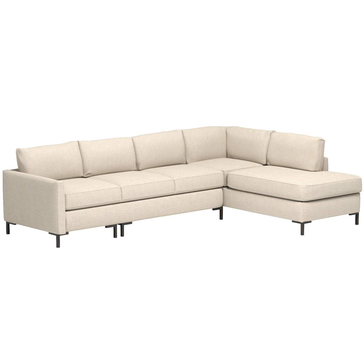 Amazon Brand – Rivet Edgewest Low Back Modern Right L-Sectional, 116"W, Beige
