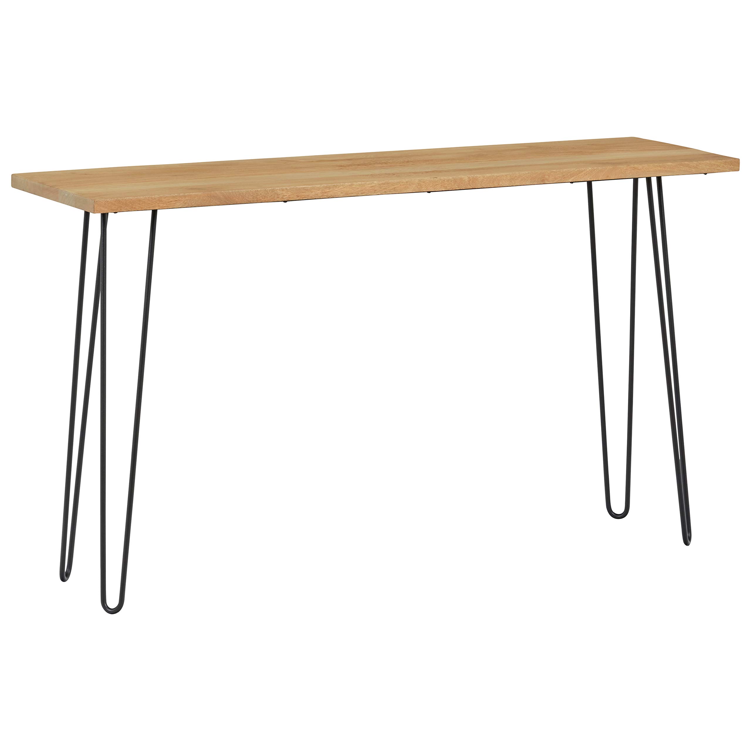 Amazon Brand – Rivet Industrial Plank-Topped Console Table with Metal Hairpin Legs, 55.12"W