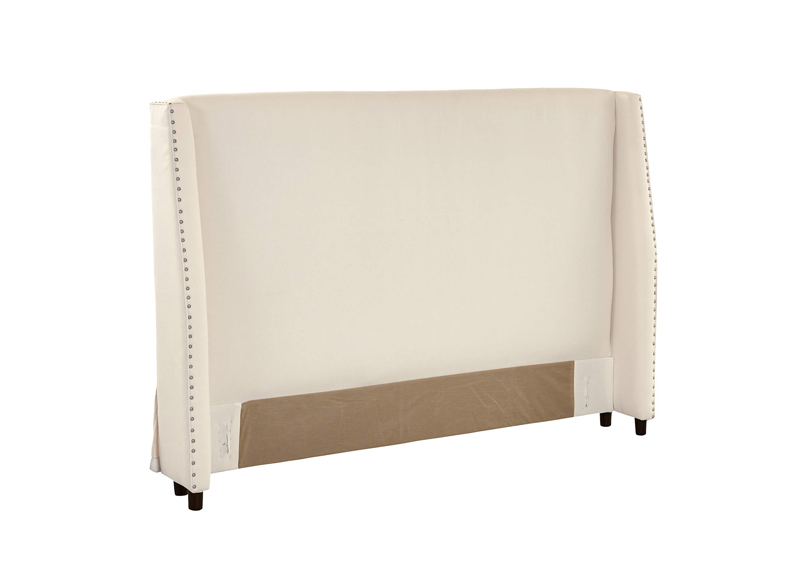 Stone & Beam Merrill Queen Headboard with Decorative Nailhead Trim, 75"W, Cream