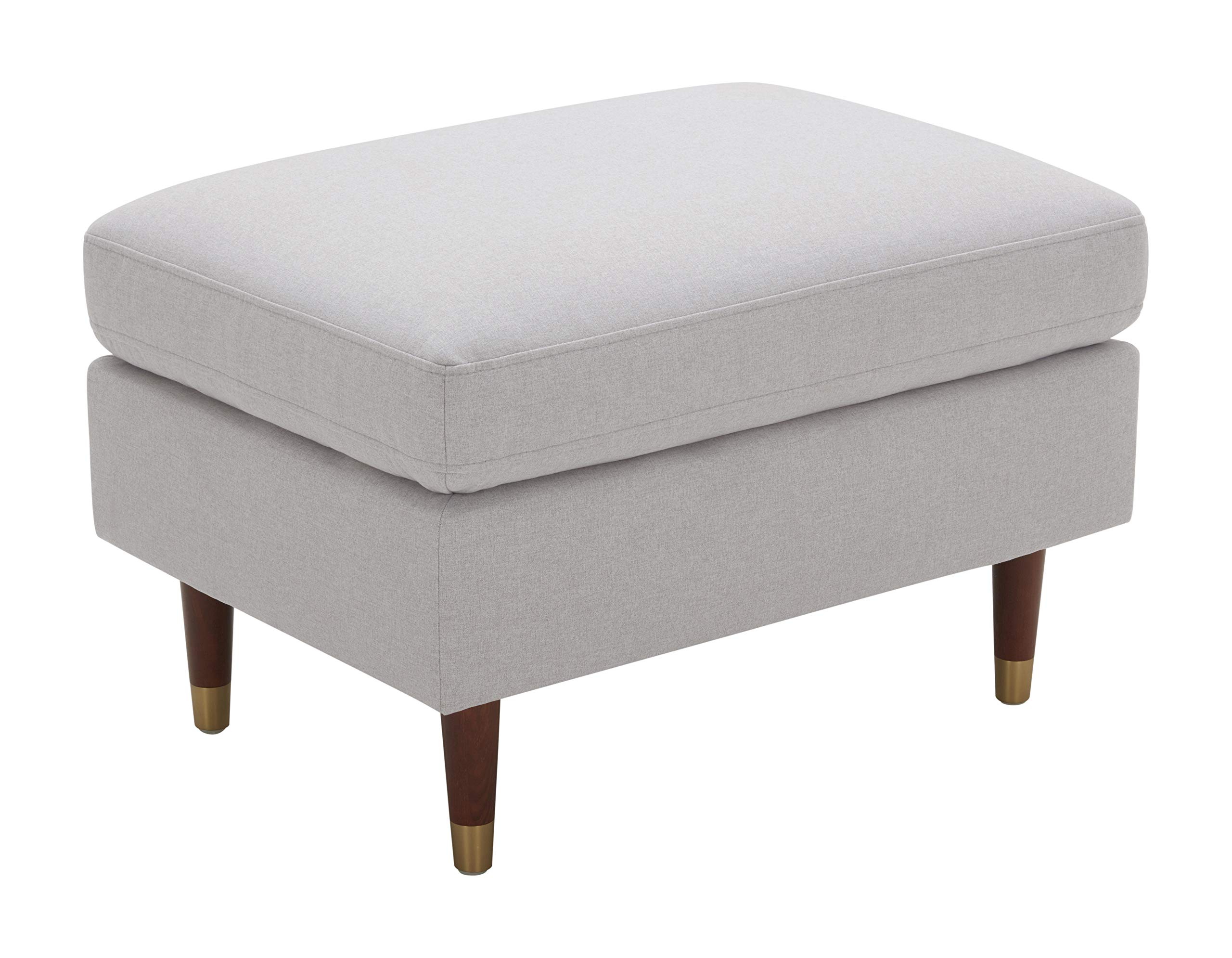 Amazon Brand – Rivet Damien Mid-Century Modern Ottoman, 30"W, Felt Grey