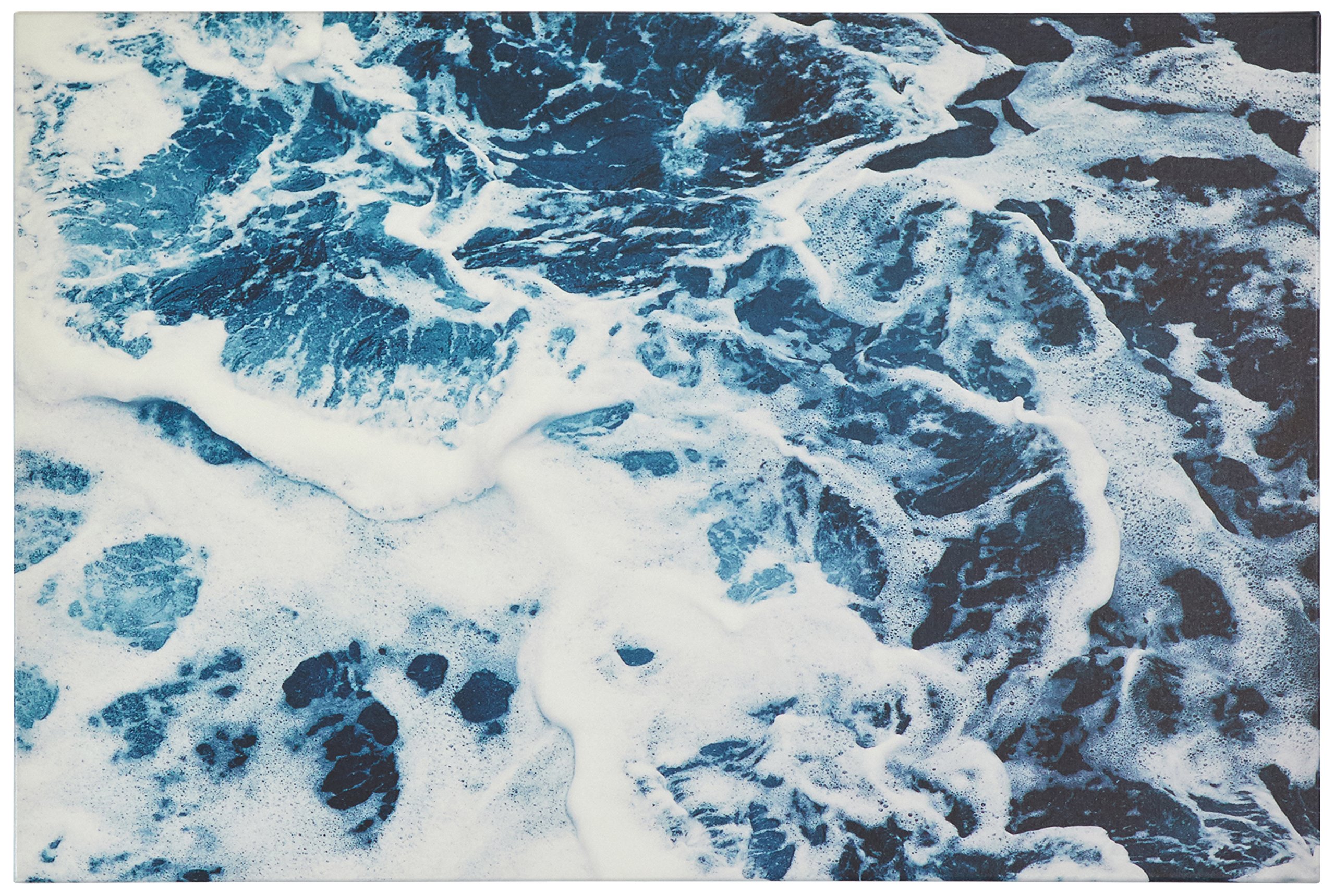 Amazon Brand – Rivet Blue Ocean Waves Print Wall Art on Canvas, 36" x 24"