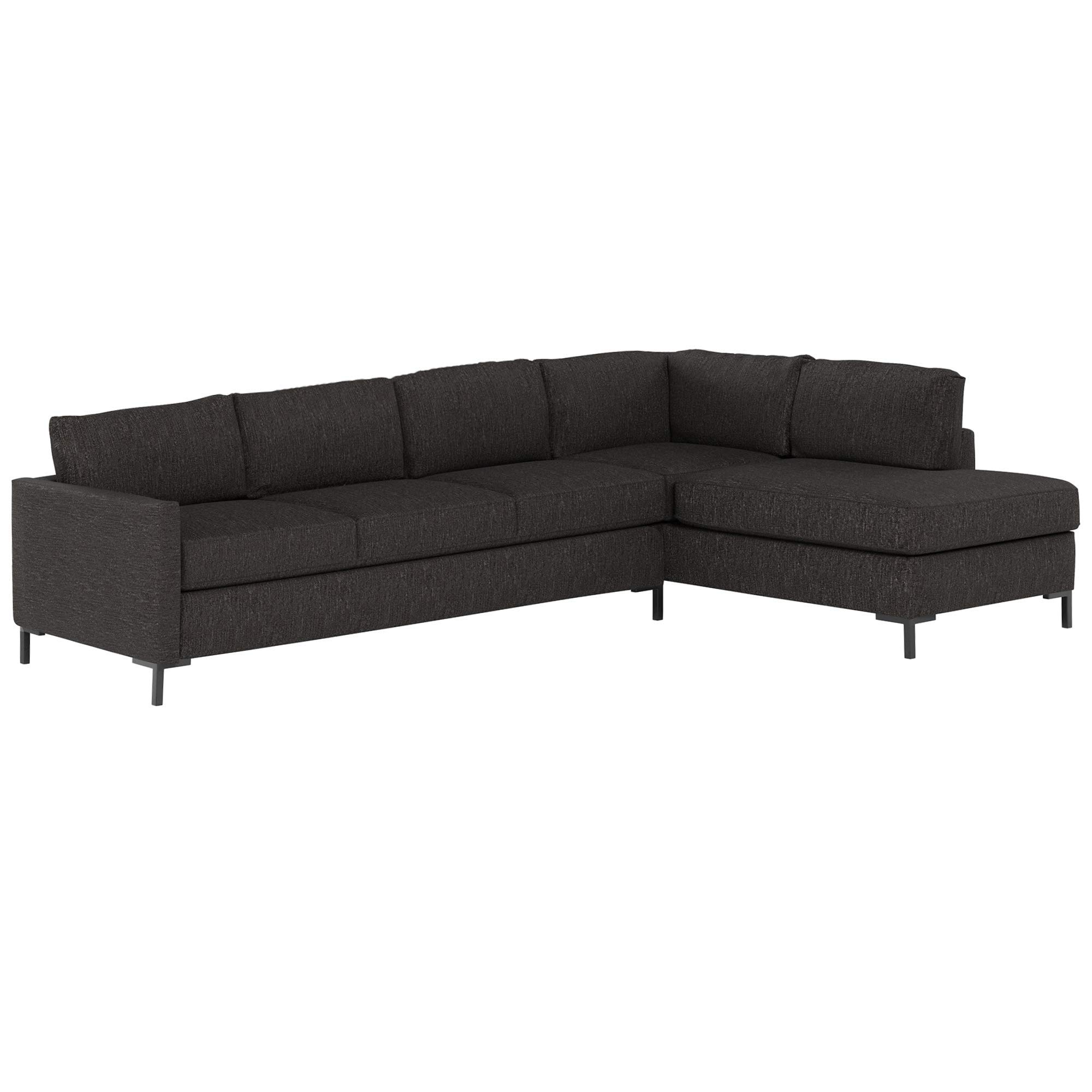 Amazon Brand – Rivet Edgewest Low Back Modern Right L-Sectional, 116"W, Slate Brown