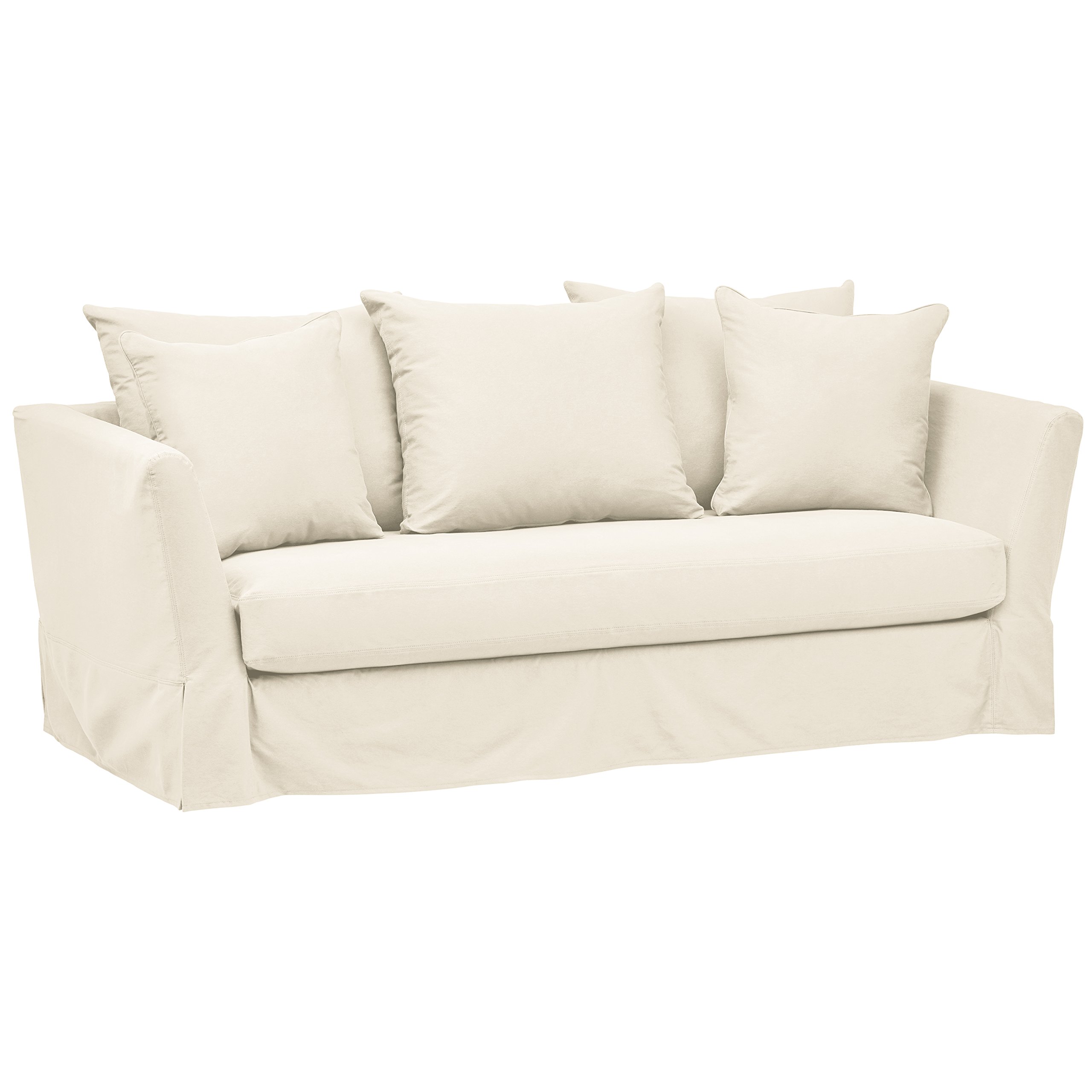 Amazon Brand – Stone & Beam Bartow Living Room Loveseat Sofa with Slipcover, 86"W, Natural