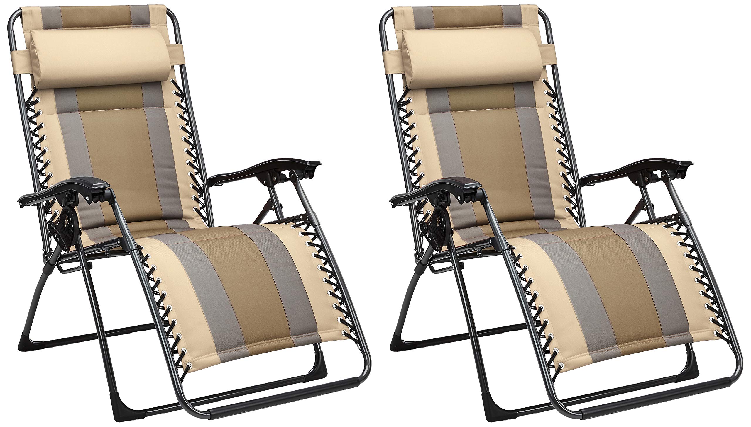 Amazon Basic Lounge Beach Chair with Padded Zero Gravity Outdoor 65x29.5x44.1"
