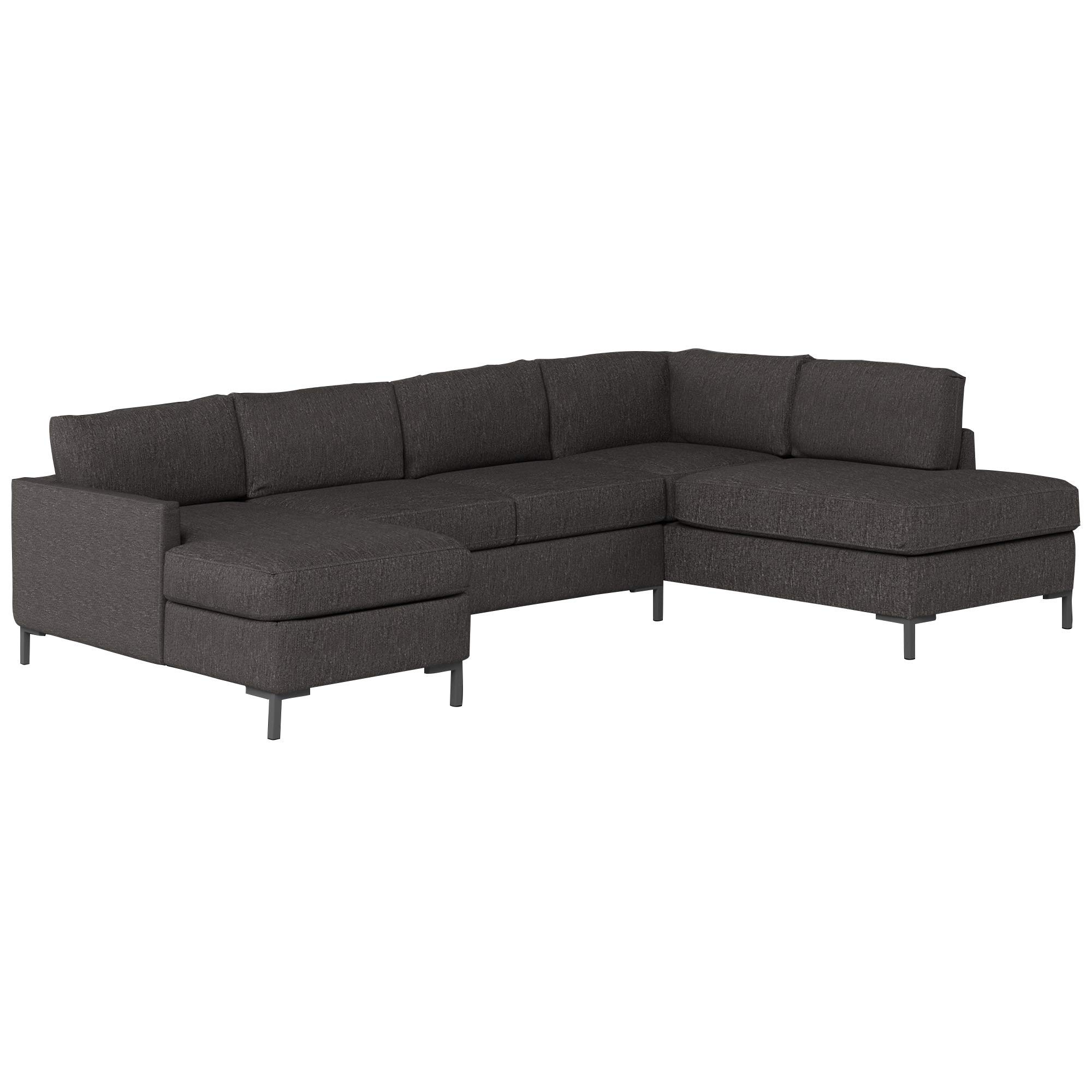 Amazon Brand – Rivet Edgewest Low Back Modern Left U-Sectional Couch Sofa, 117"W, Slate Brown