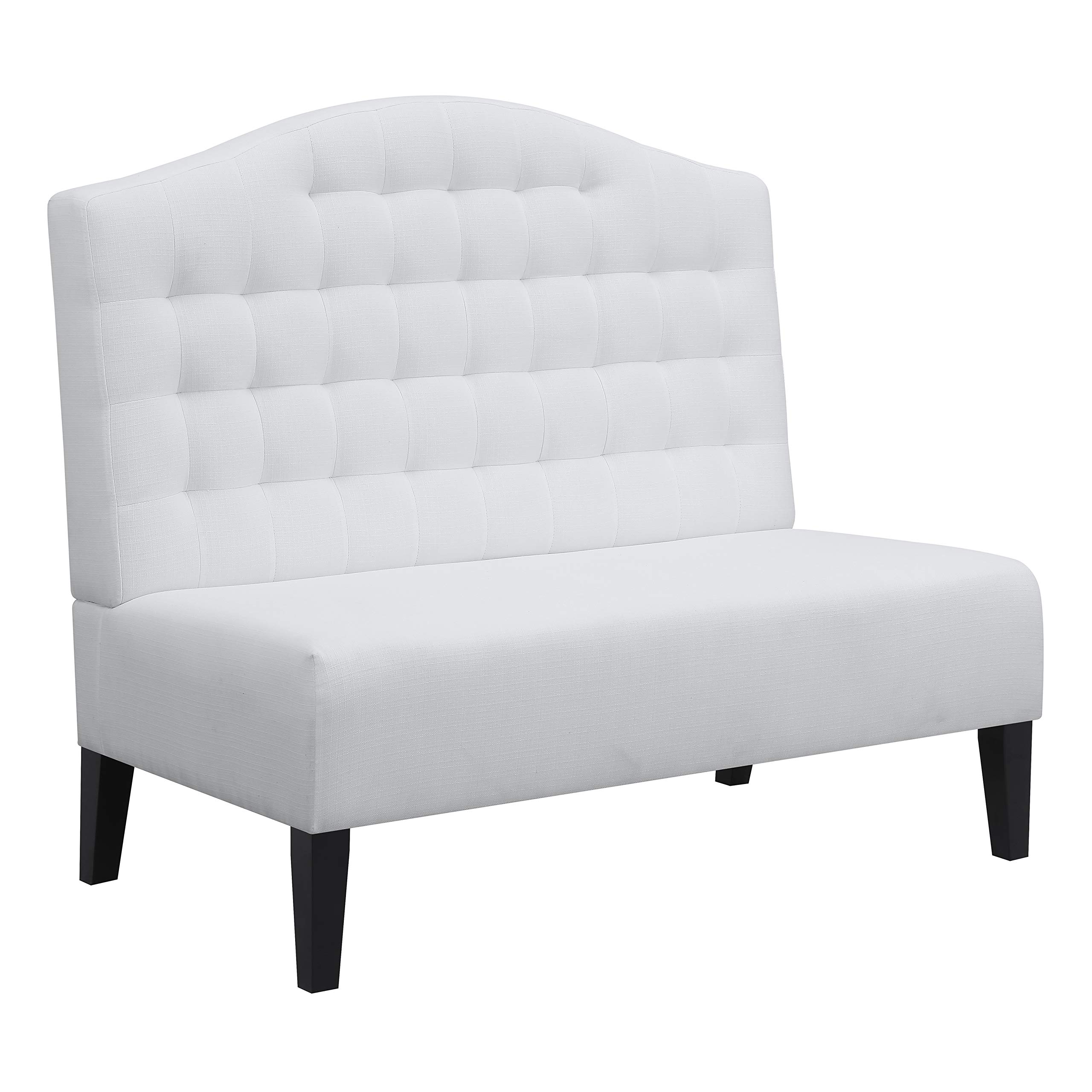 Amazon Brand – Ravenna Home Rai Tufted Arched Armless Loveseat Bench Settee, 52"W, Cream